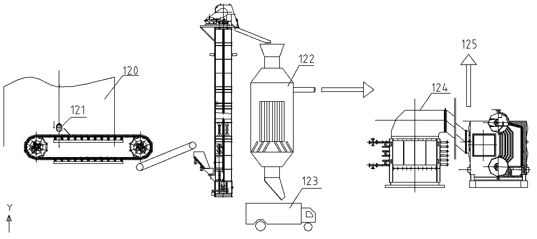 Chain belt type granulator for rapid one-step molding of high temperature liquid calcium carbide