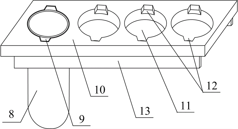 Analyzer sample-introducing device provided with colorimetric cup placing plate