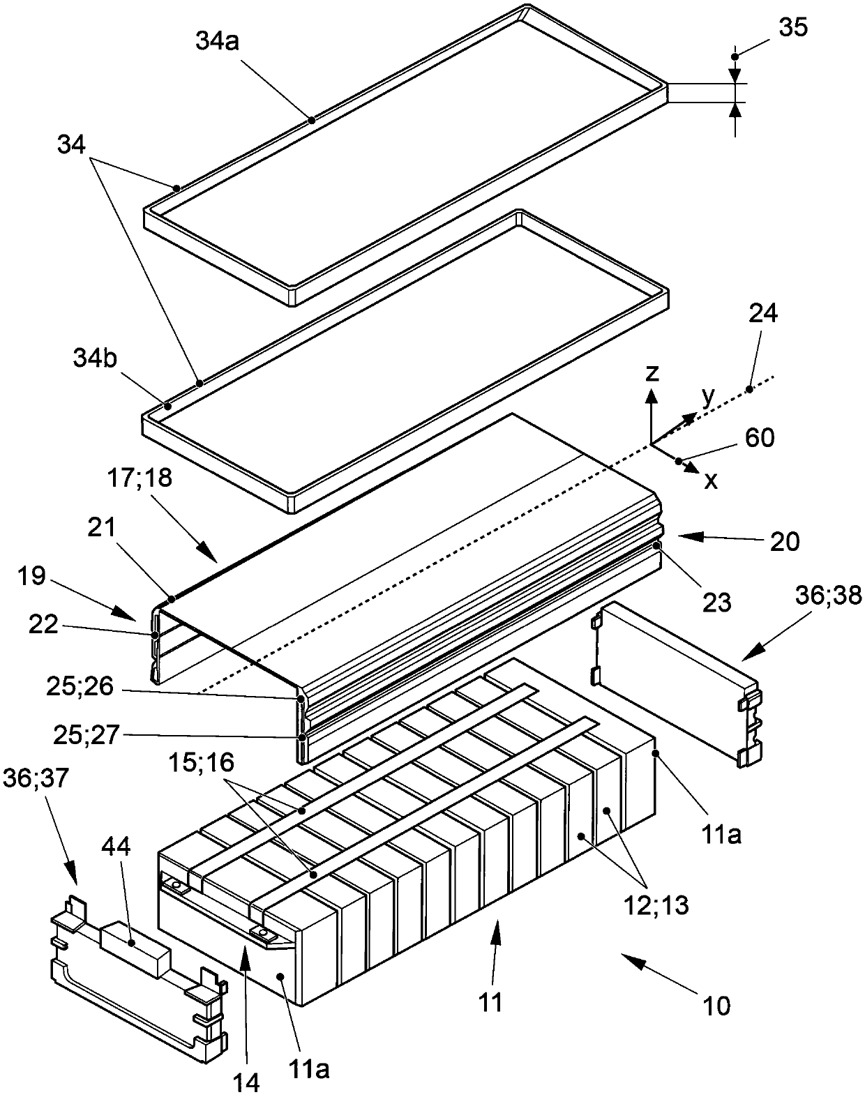 Storage battery module housing for traffic tool