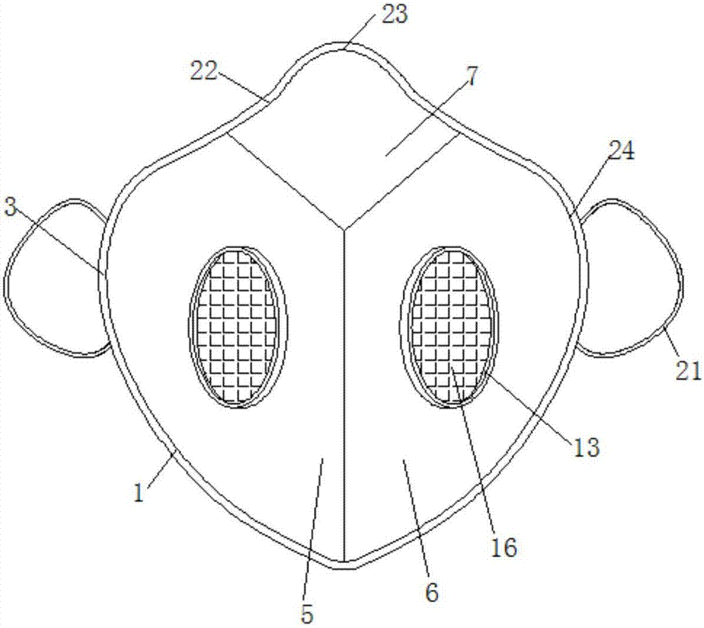 Dustproof mouth muffle used in garment workshop