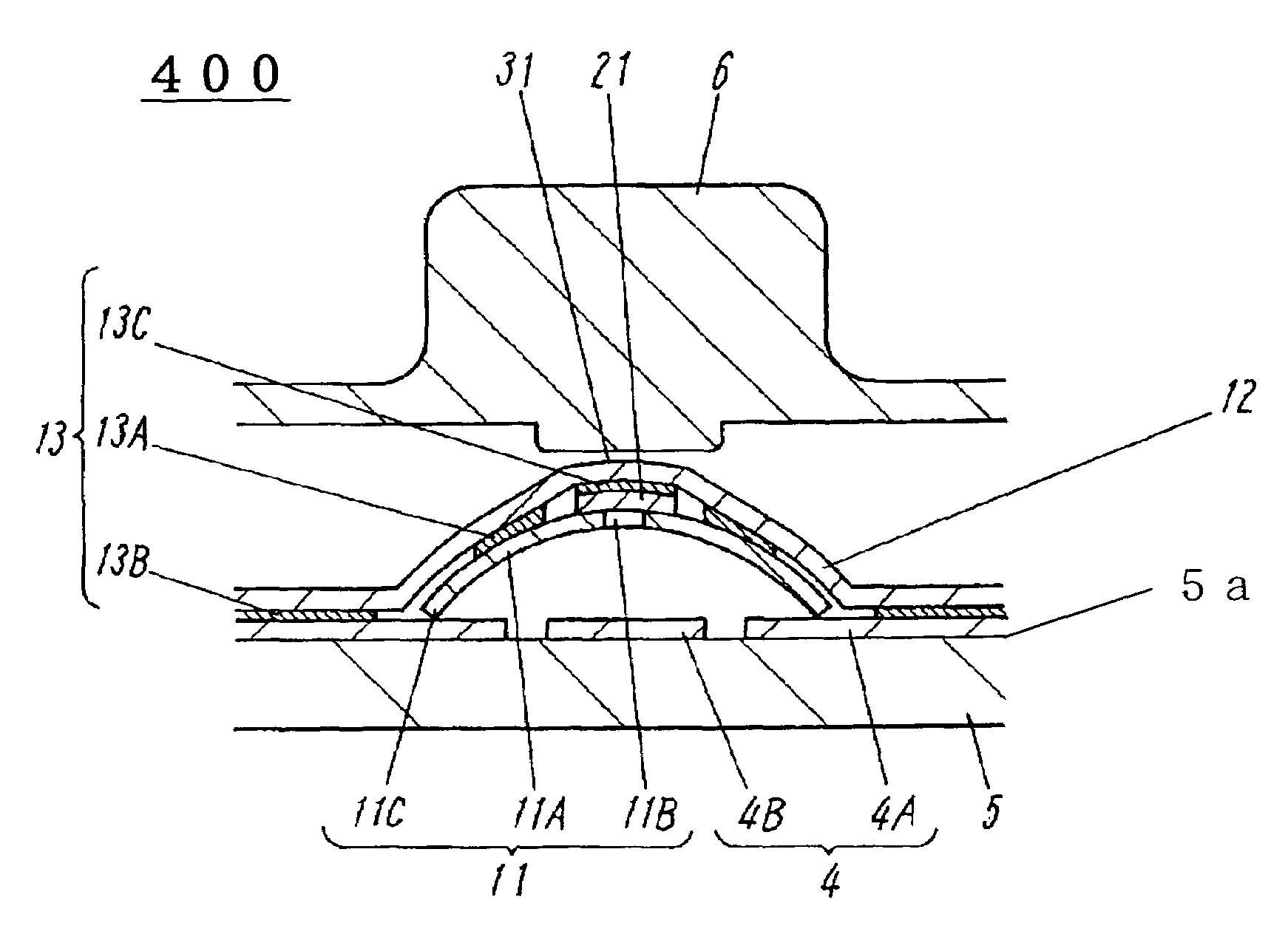 Movable contact element and panel switch using the same