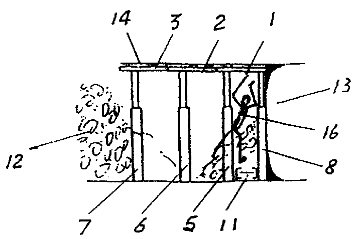 Coal mining method adopting 3.55m monocolumn three-two row pipe burying top board