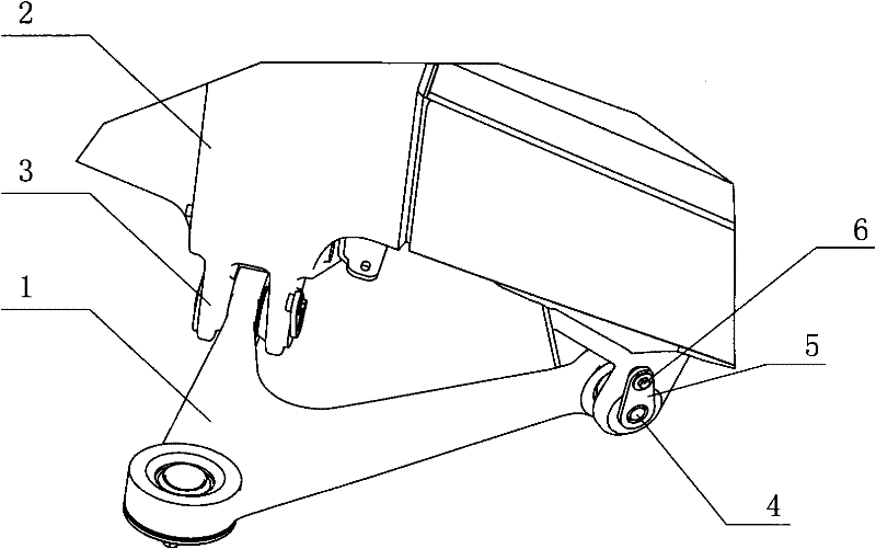 Connecting assembly of mine self-discharging vehicle front suspension frame guide mechanism and vehicle frame