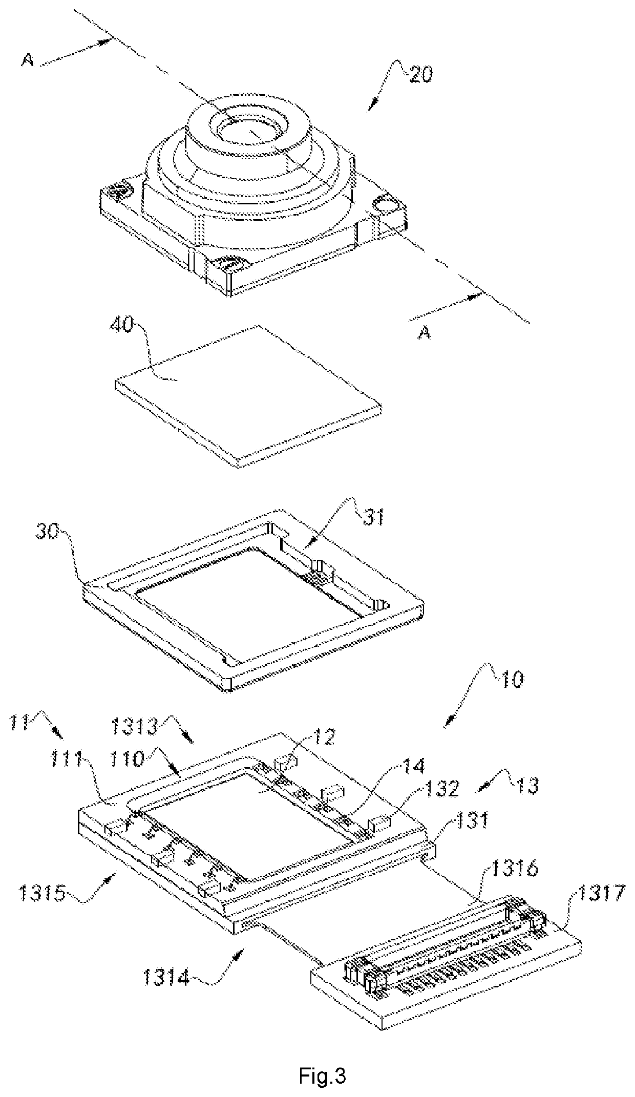 Camera module, electronic device having same and method for manufacturing camera module