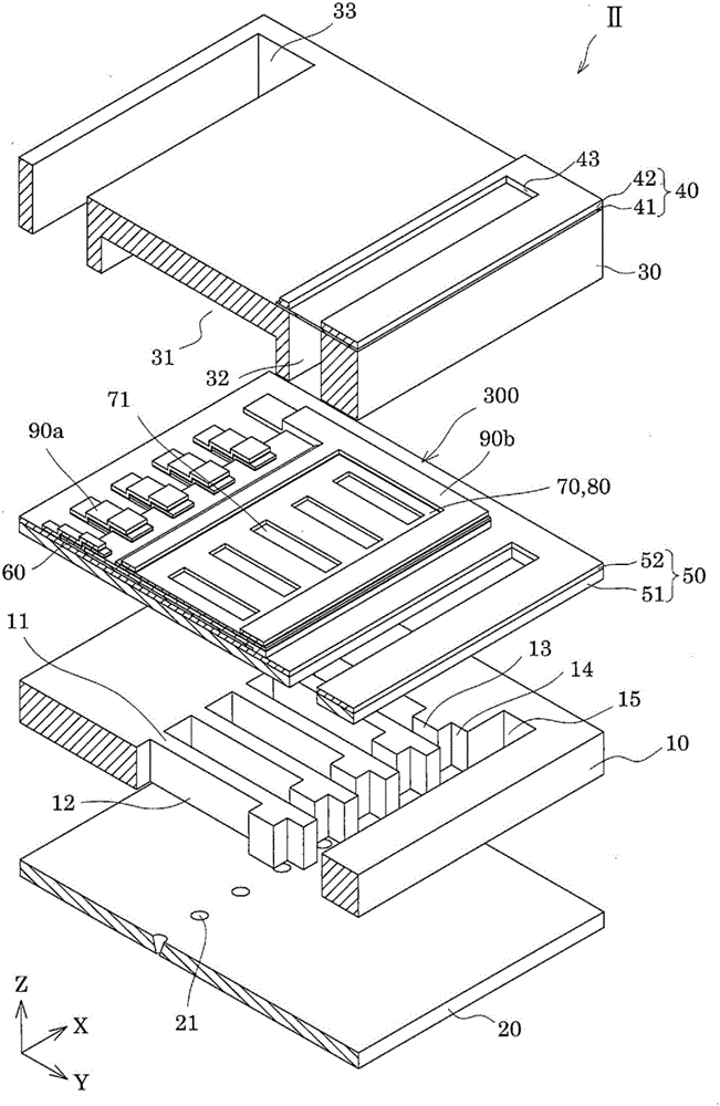 Piezoelectric element, piezoelectric element application device, and method for manufacturing piezoelectric element