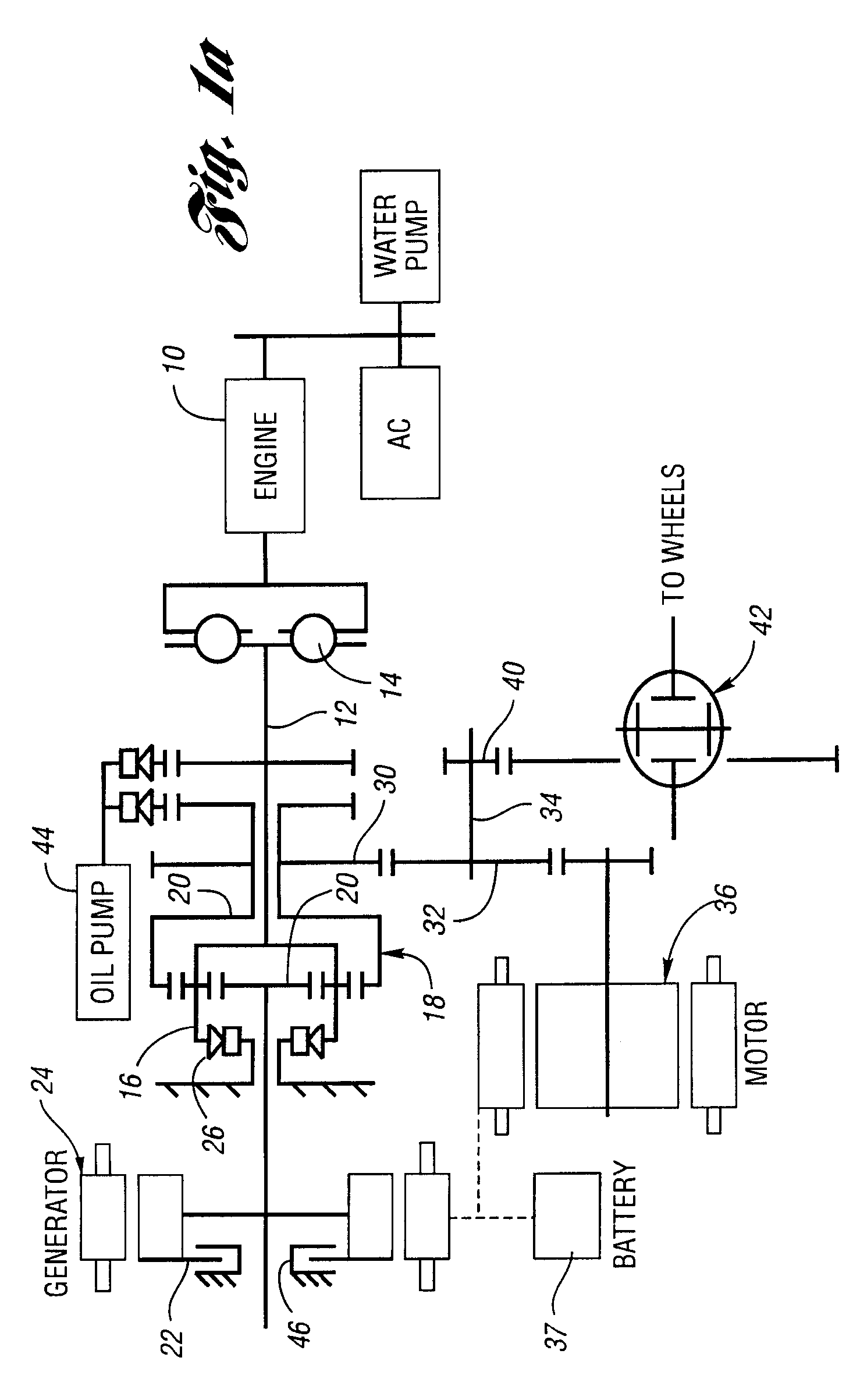 Powertrain for a hybrid vehicle with all-wheel drive capability and method for controlling wheel slip