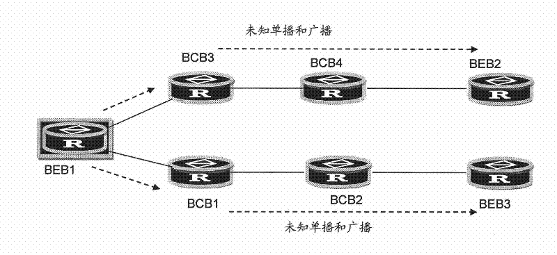 Method and device for carrier backbone bridge pbb traffic forwarding