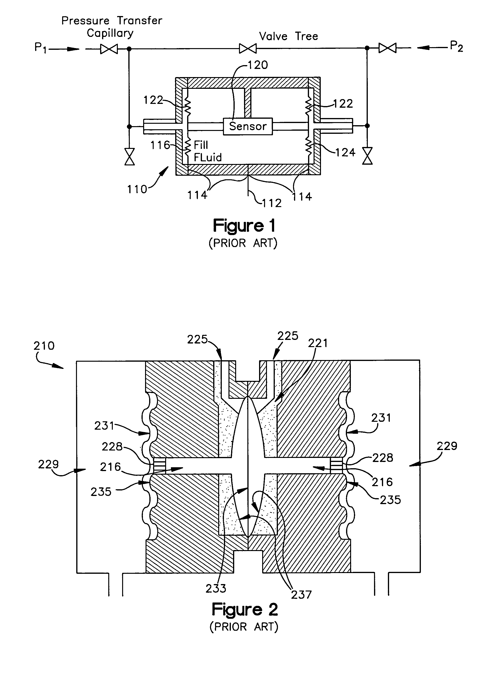 Differential pressure transducer with Fabry-Perot fiber optic displacement sensor