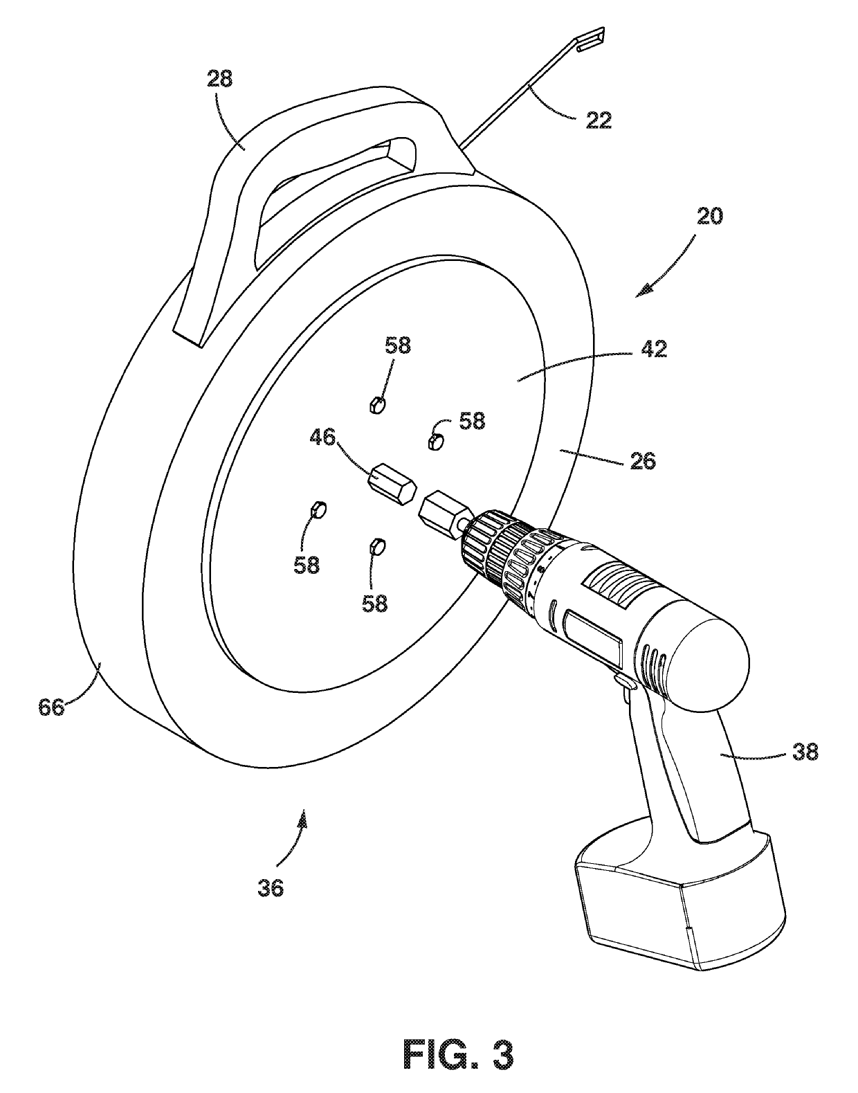 Device to automate and semiautomate a fish tape