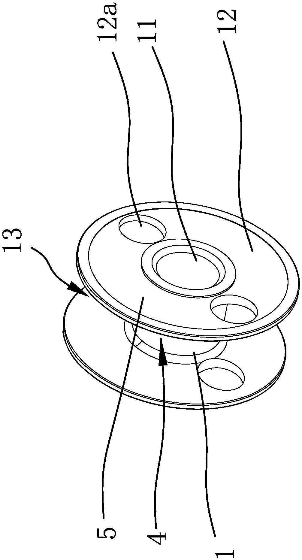 Detection structure of shuttle peg upper base line of sewing machine