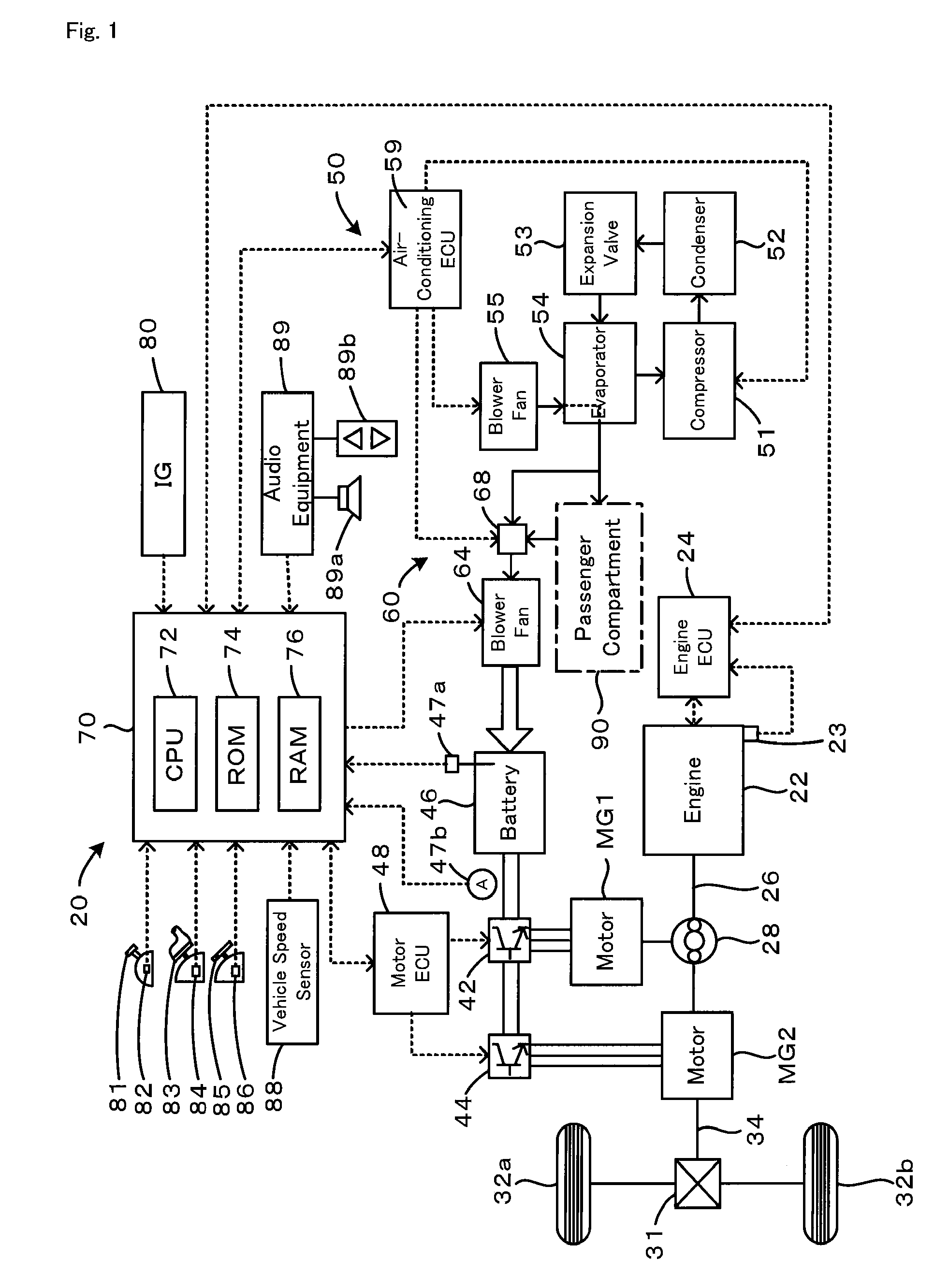 Cooling system, motor vehicle equipped with cooling system, and control method of cooling system