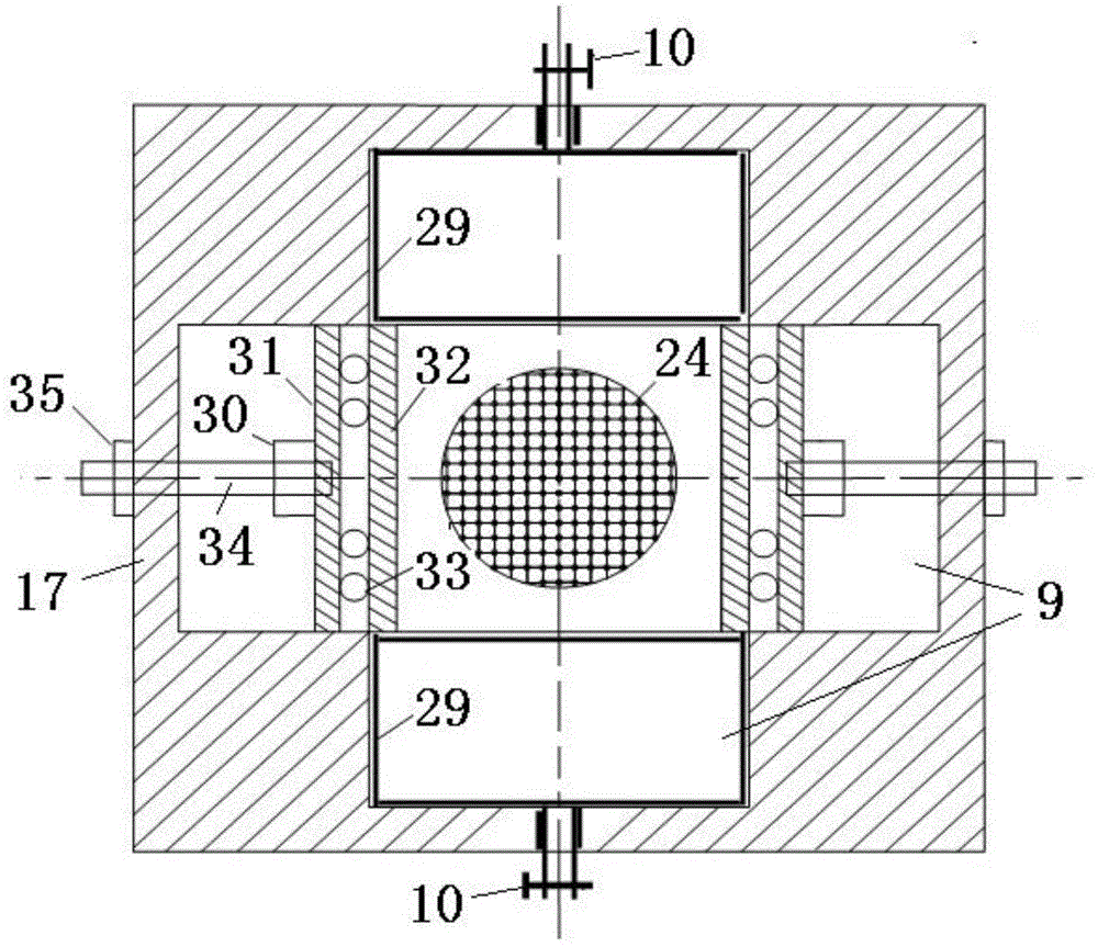 Plane strain triaxial apparatus of axial rolling spacing board