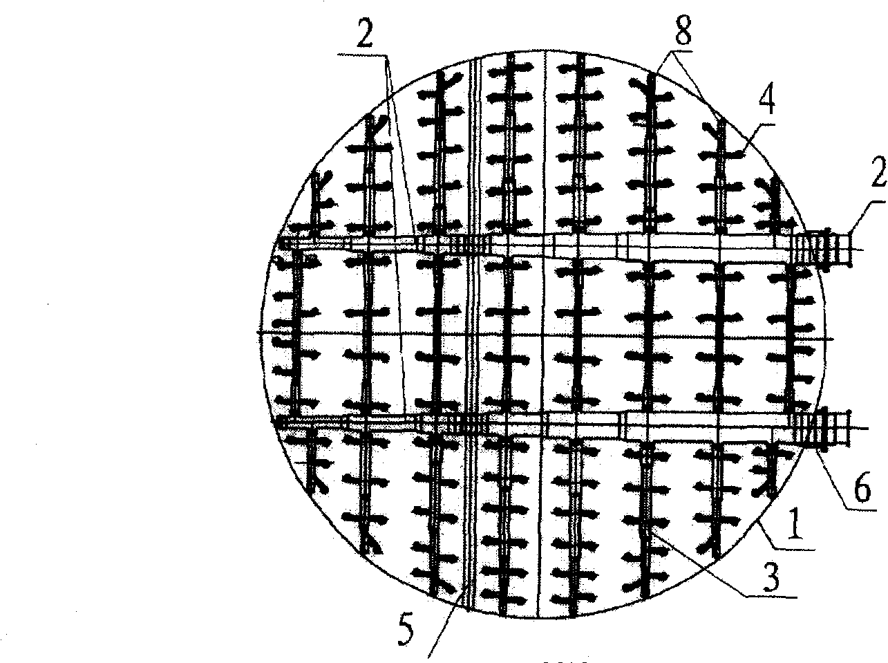 Circulating slurry sprinkling device for desulfurization of flue gas