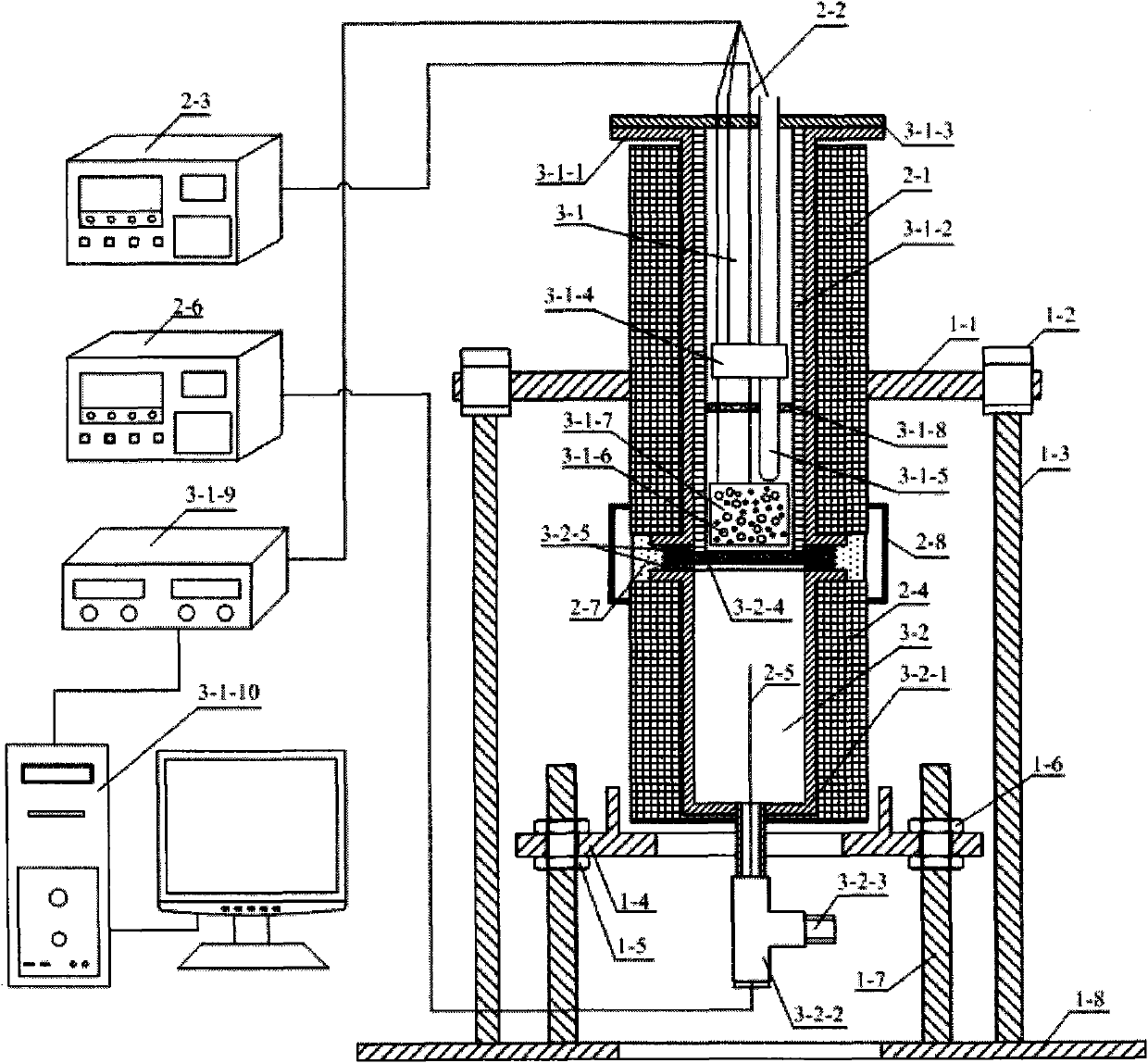 Test method and device for half cell of fluid bed electrode direct carbon fuel cell