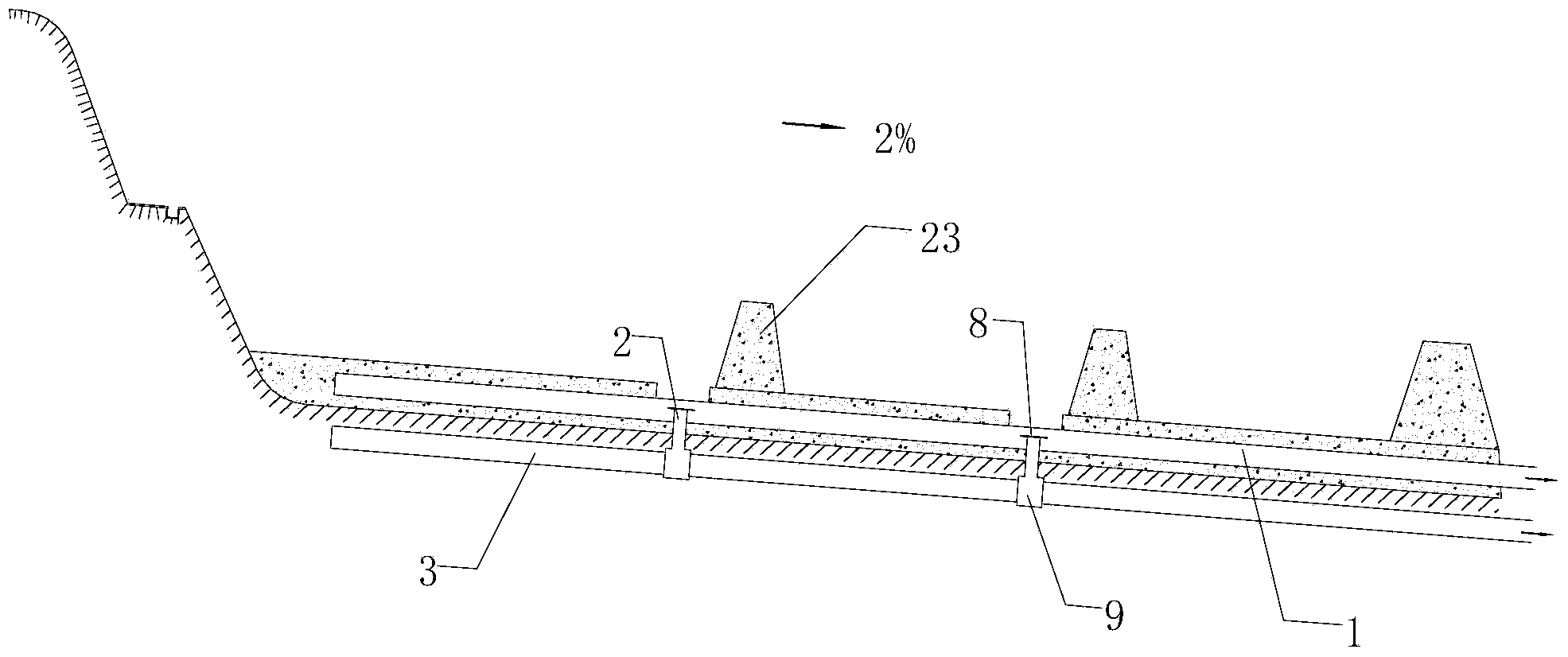 Rainwater and pollutant split-flow processing method and system for refuse landfill