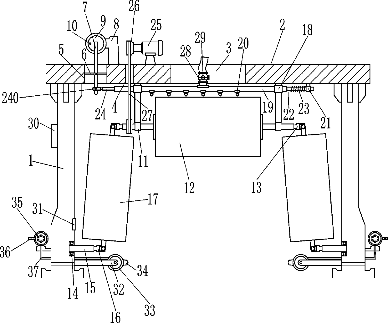 Vehicle body automatic brushing facility