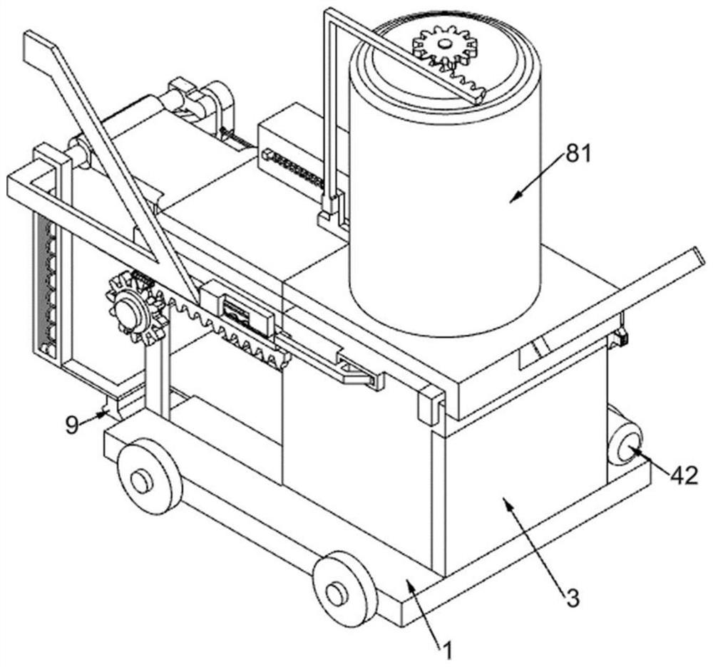 Floor tile laying equipment capable of preventing concrete drying for building decoration