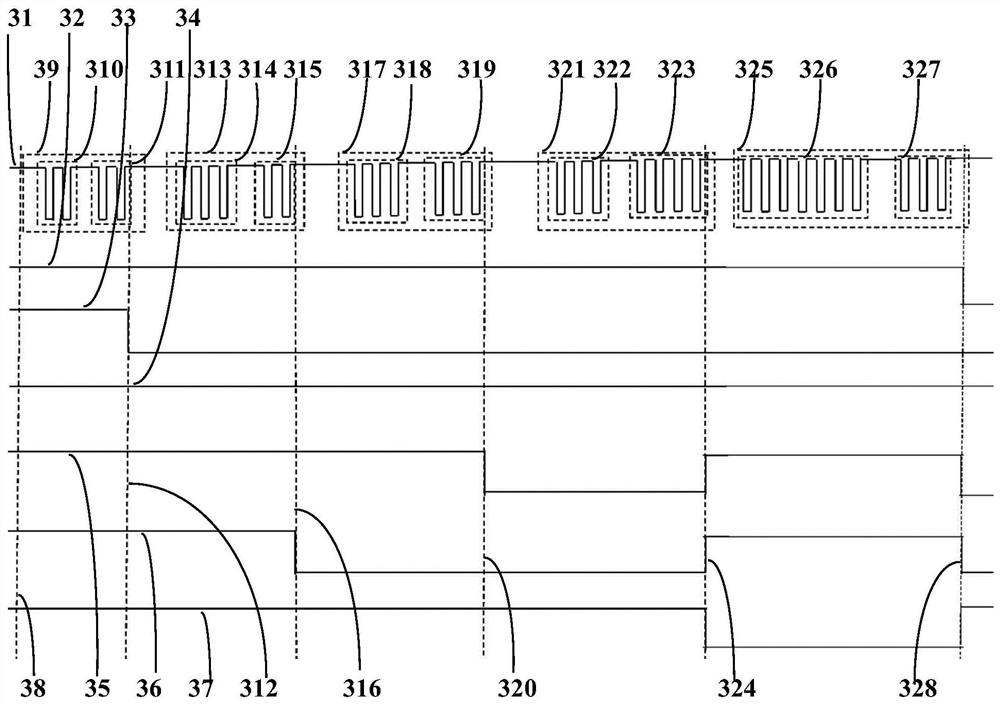 Colored lamp device triggered by power line edge signal and provided with broadcast address signal