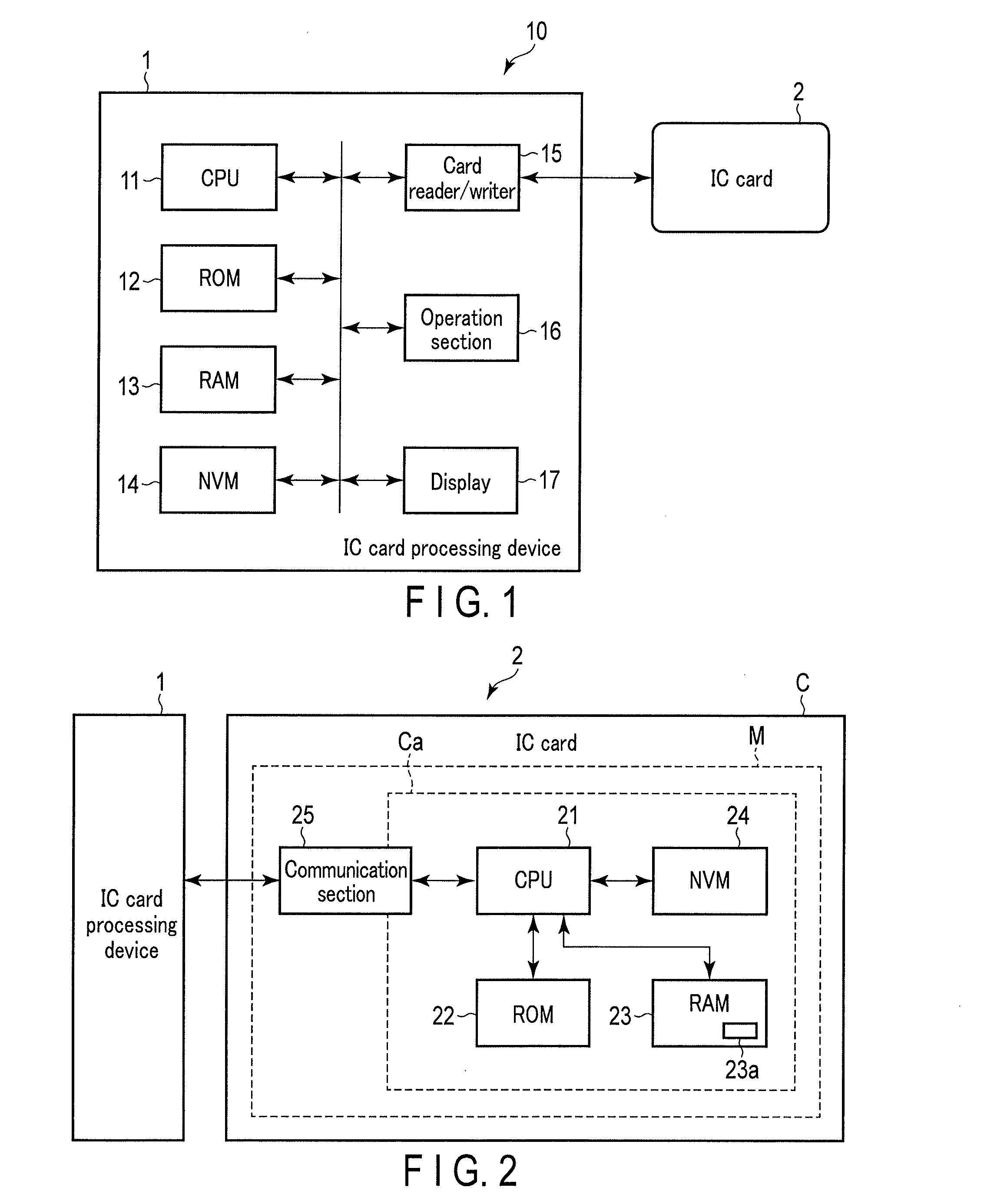 IC card, portable electronic device, and IC card processing device