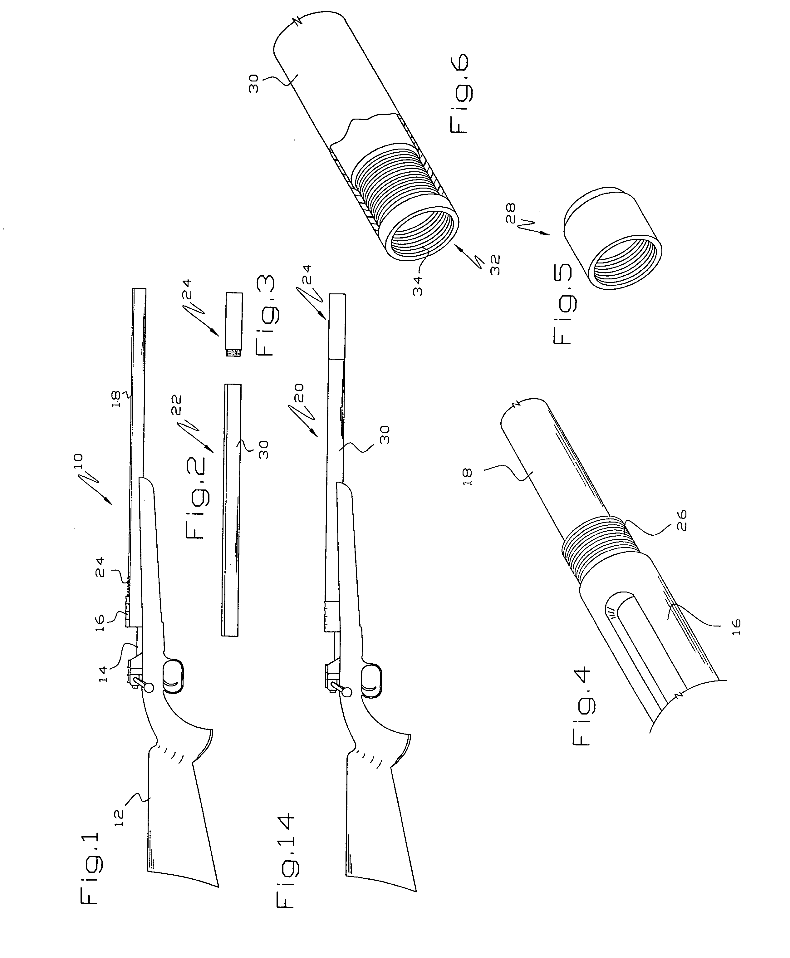 Assembly and noise suppressor for firearms