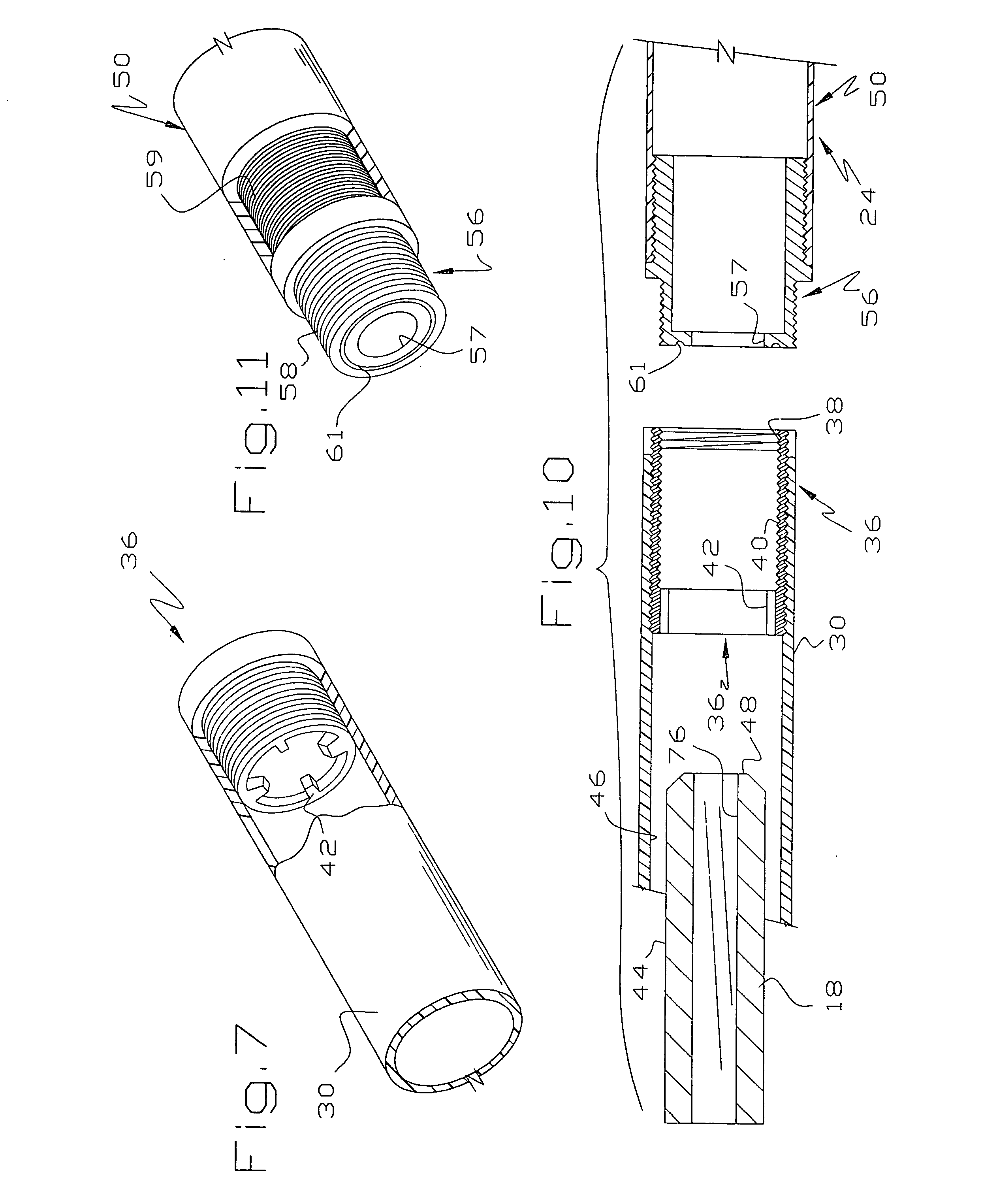 Assembly and noise suppressor for firearms