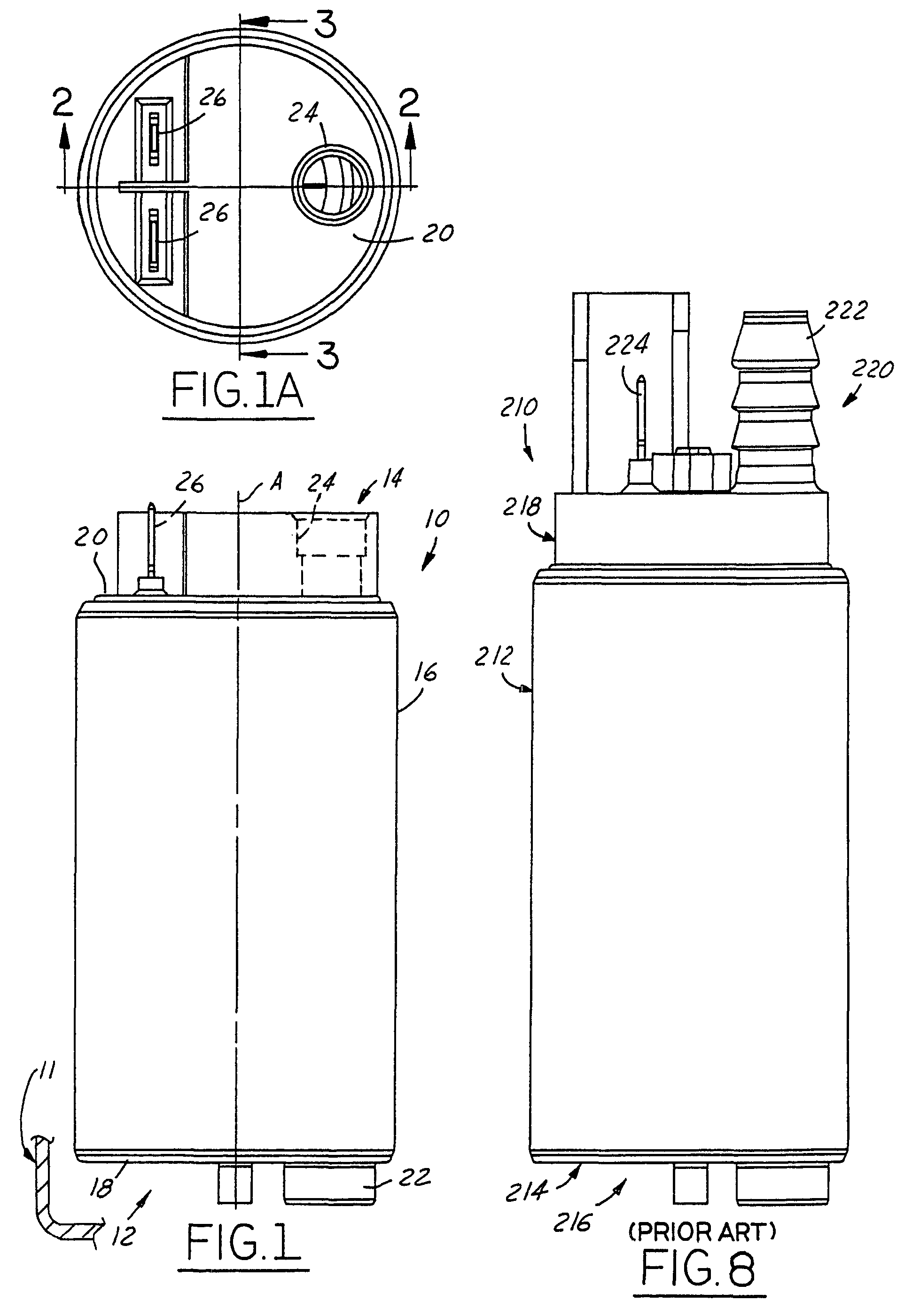 Electric motor fuel pump having a reduced length