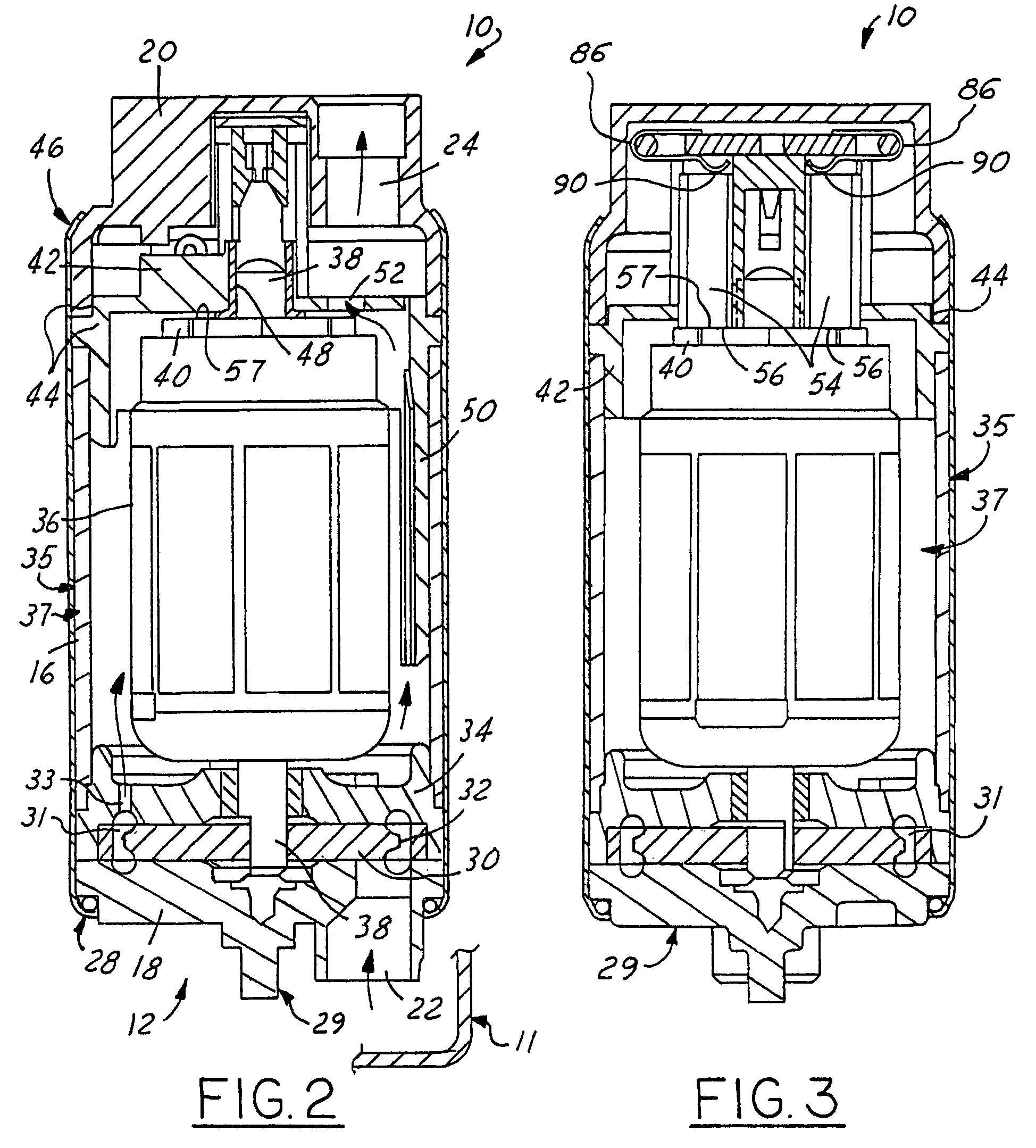 Electric motor fuel pump having a reduced length