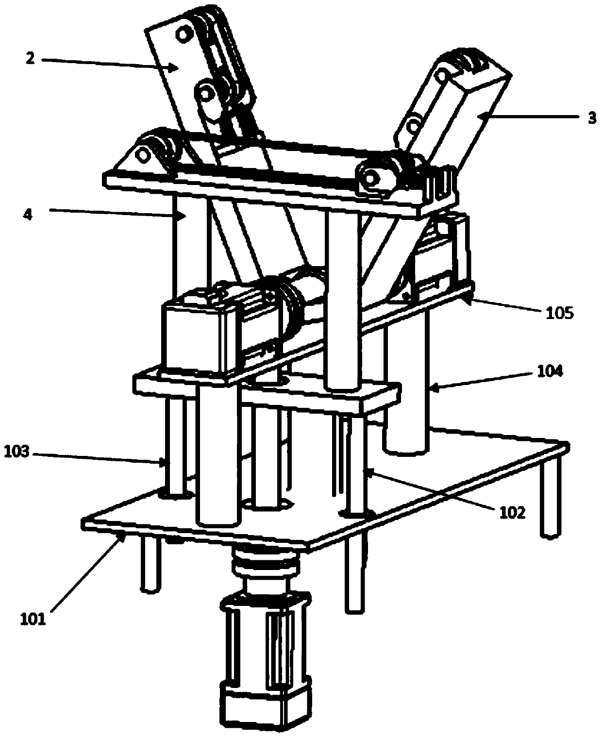 Middle supporting device used in large-size fan blade molding process