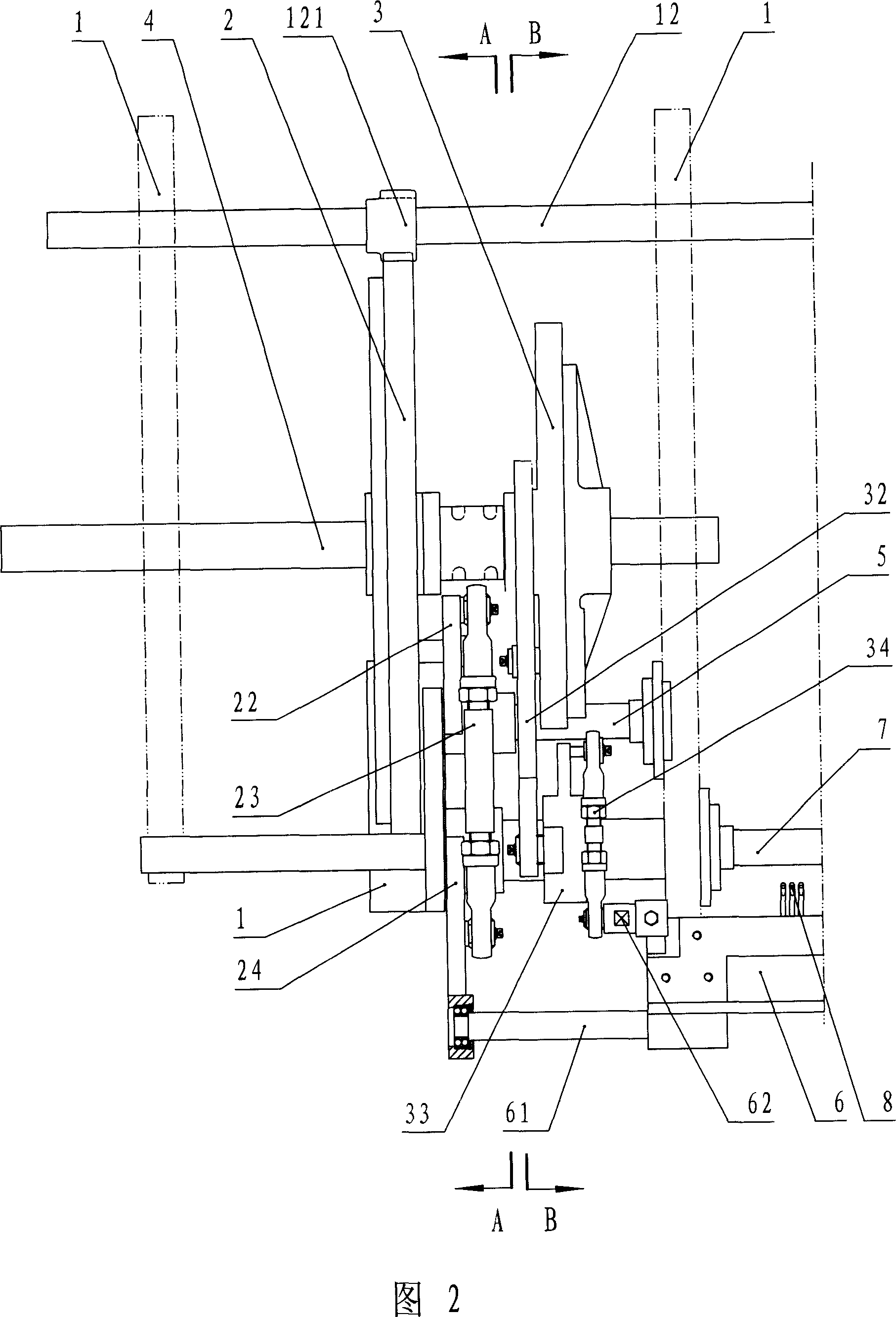 Driving apparatus of bottom hook frame in net knitting machine