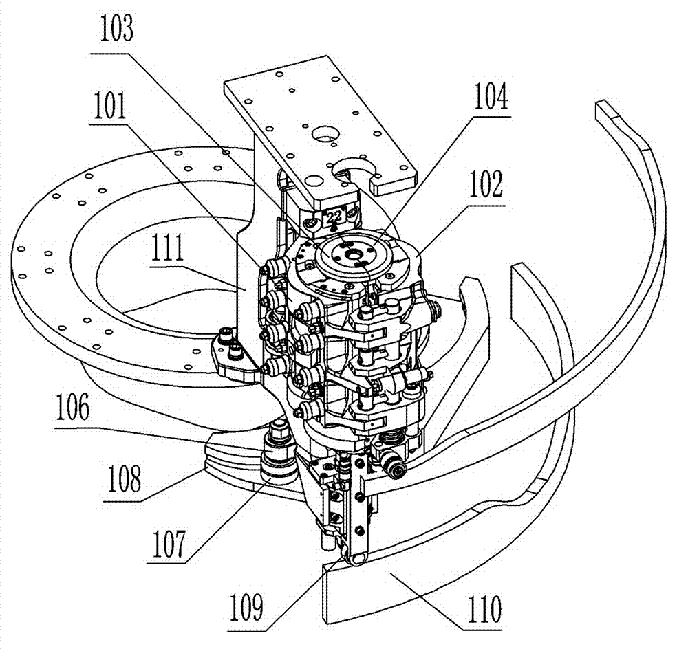 Link mechanism for opening and closing die set and lifting bottom die of bottle blowing machine