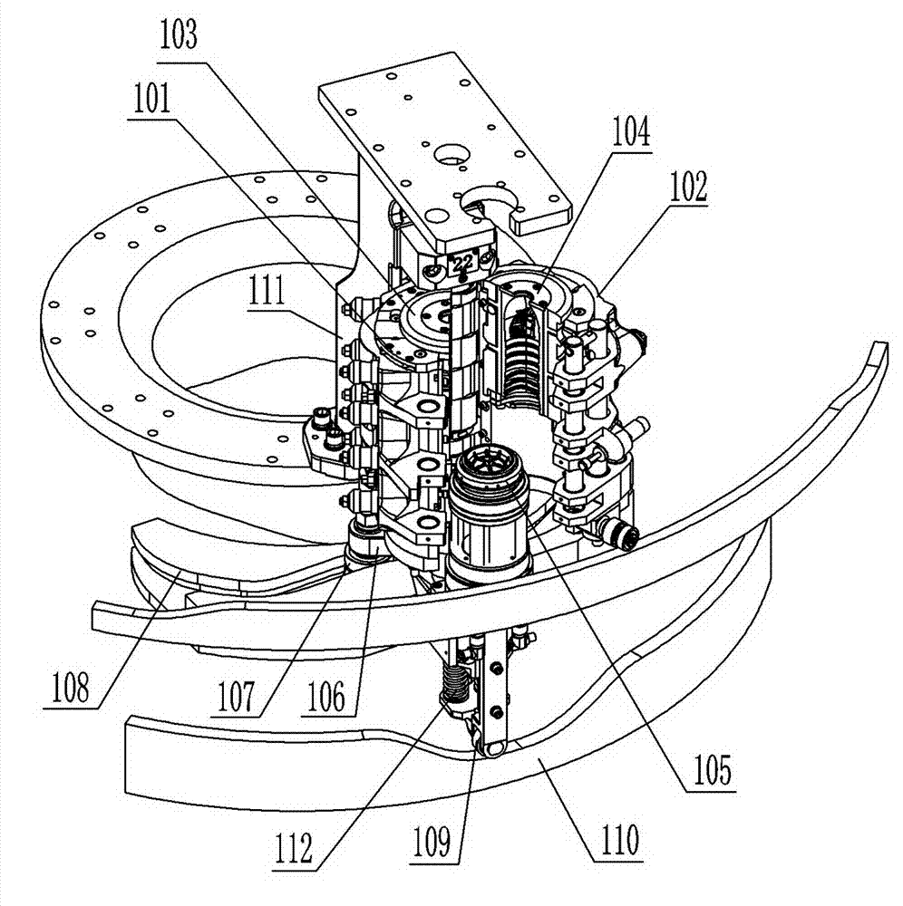 Link mechanism for opening and closing die set and lifting bottom die of bottle blowing machine