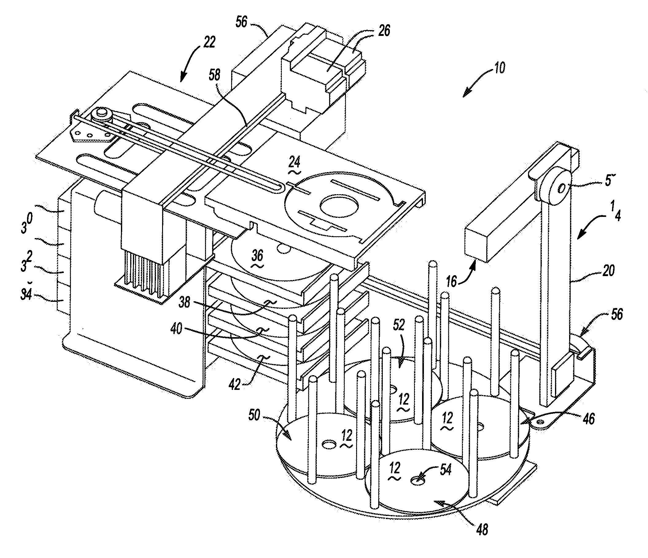 Disc transport with carousel