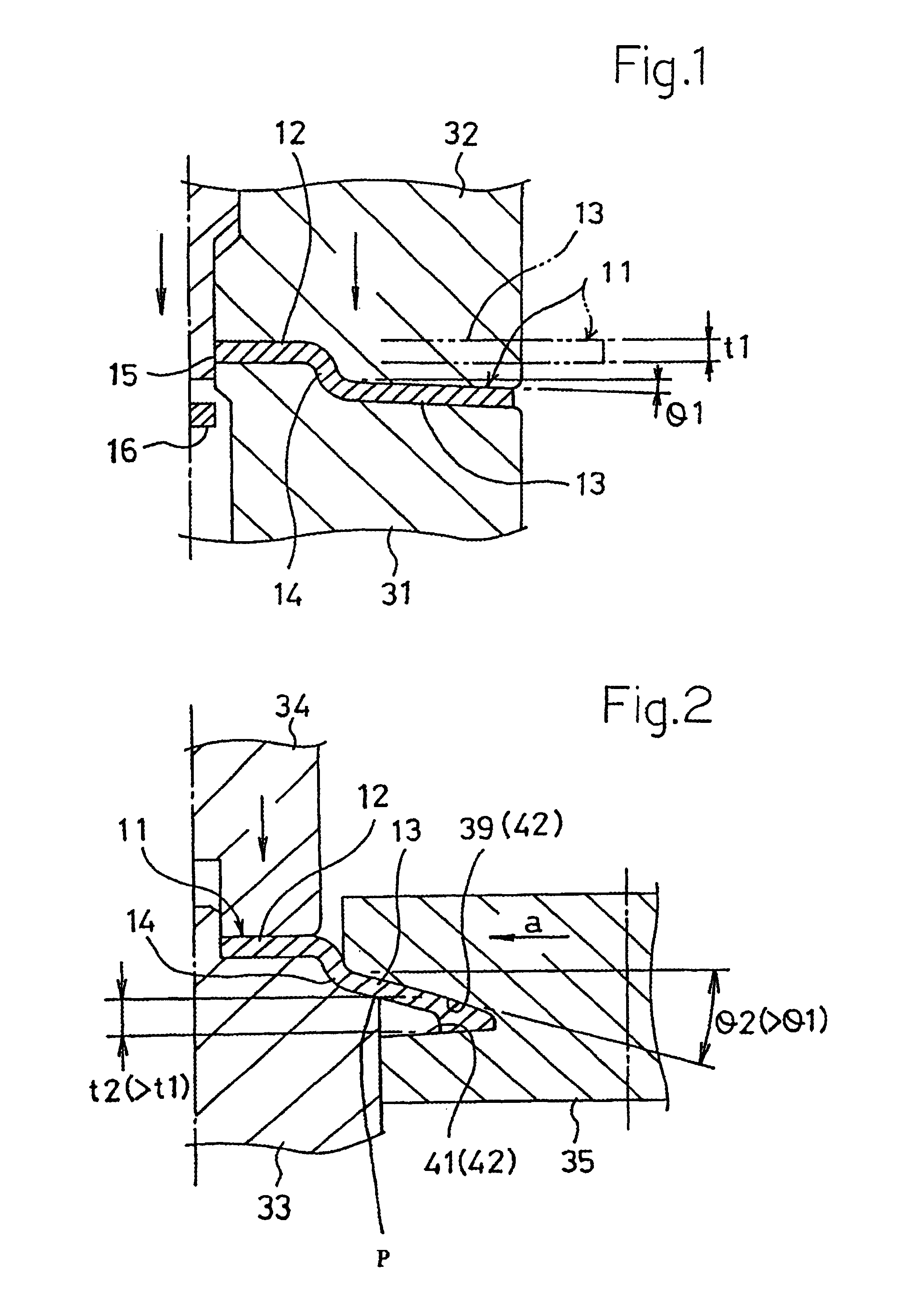 Sheet metal member having an annular peripheral wall and a method of thickening an annular peripheral wall of the sheet metal member