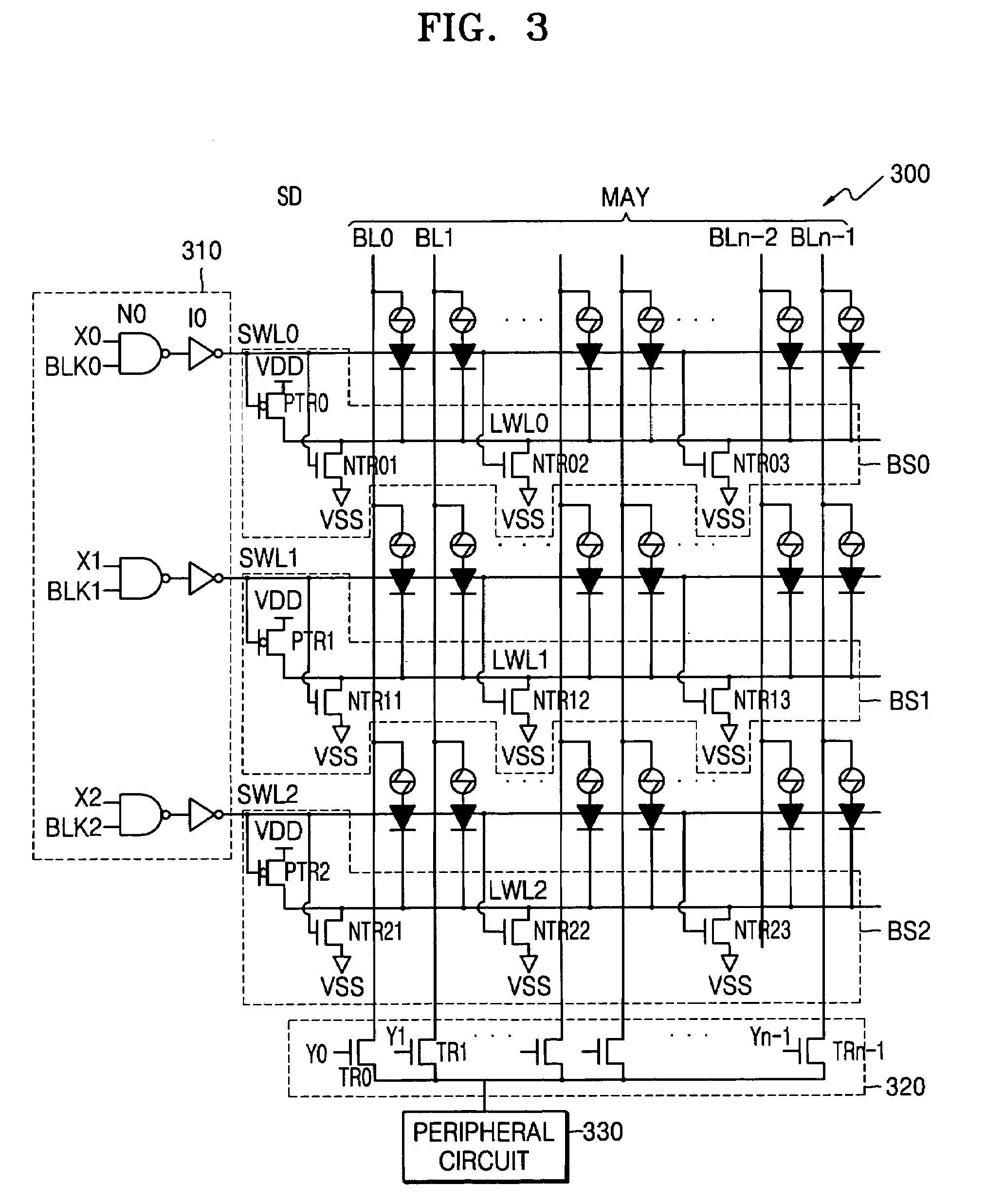 Memory cell array biasing method and a semiconductor memory device