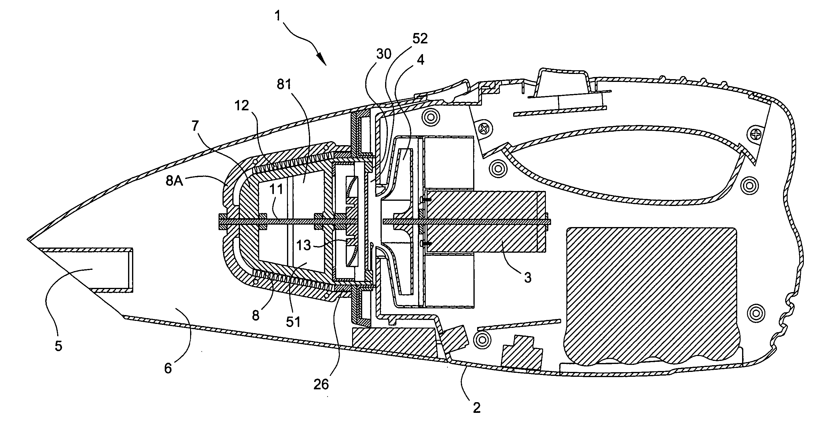 Self cleaning filter and vacuum incorporating same