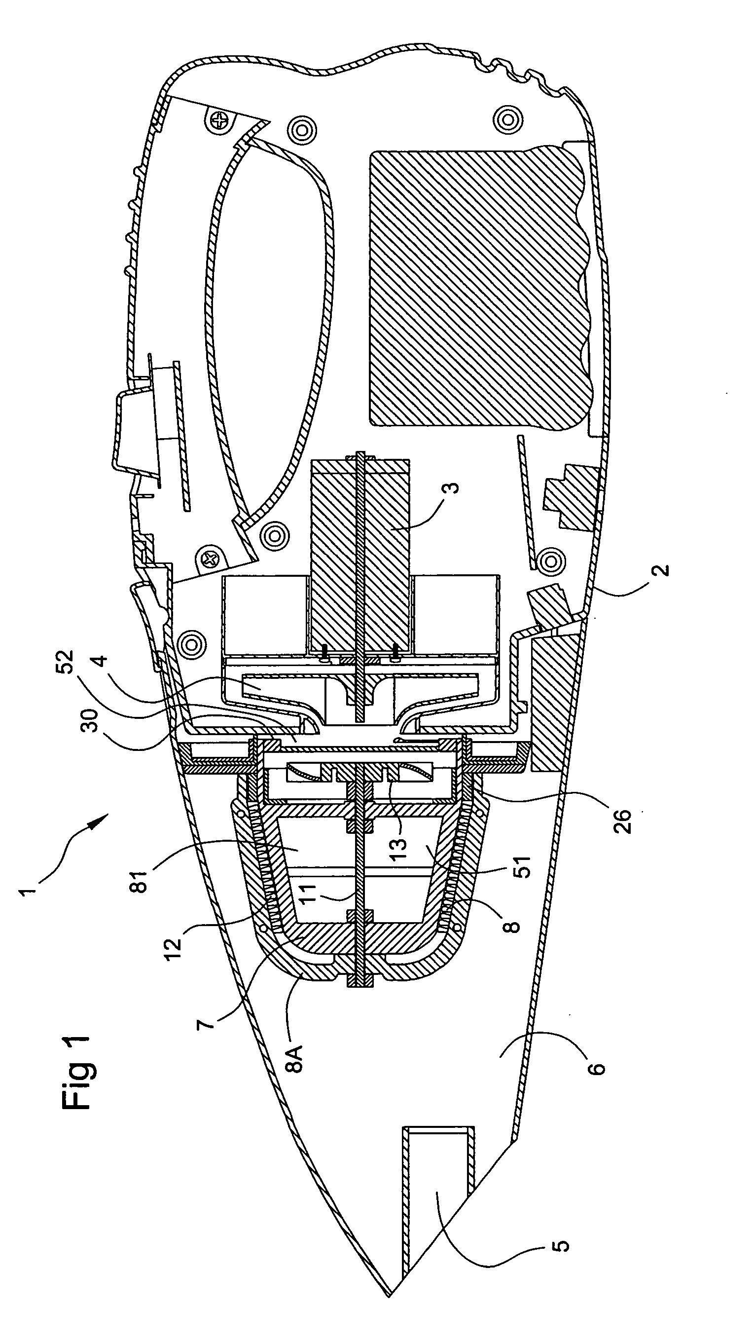 Self cleaning filter and vacuum incorporating same