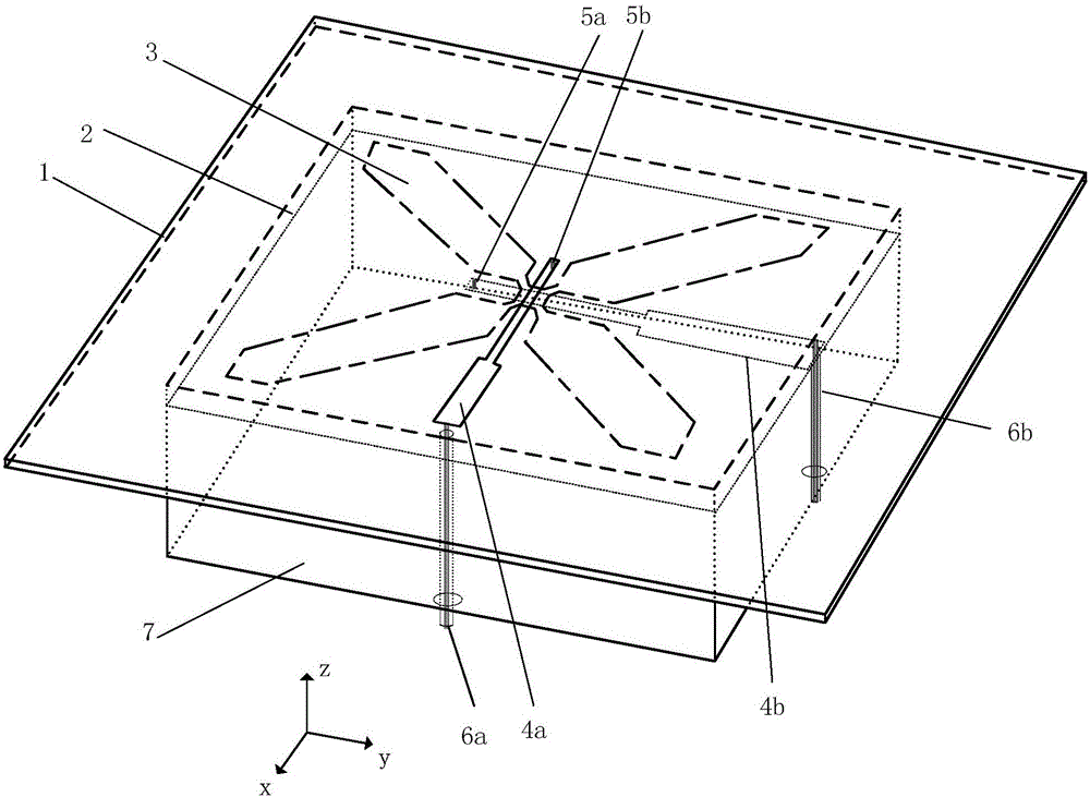 Embedded broadband dually-polarized antenna