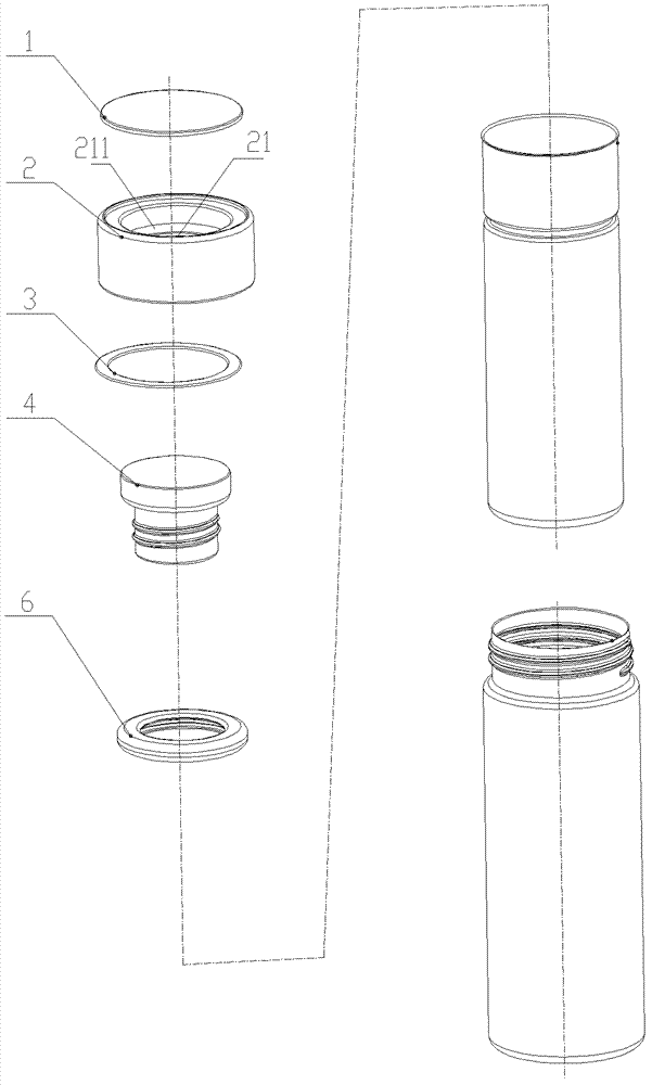 Drinking vessel sealing cover with dual-layer stainless steel vacuum component