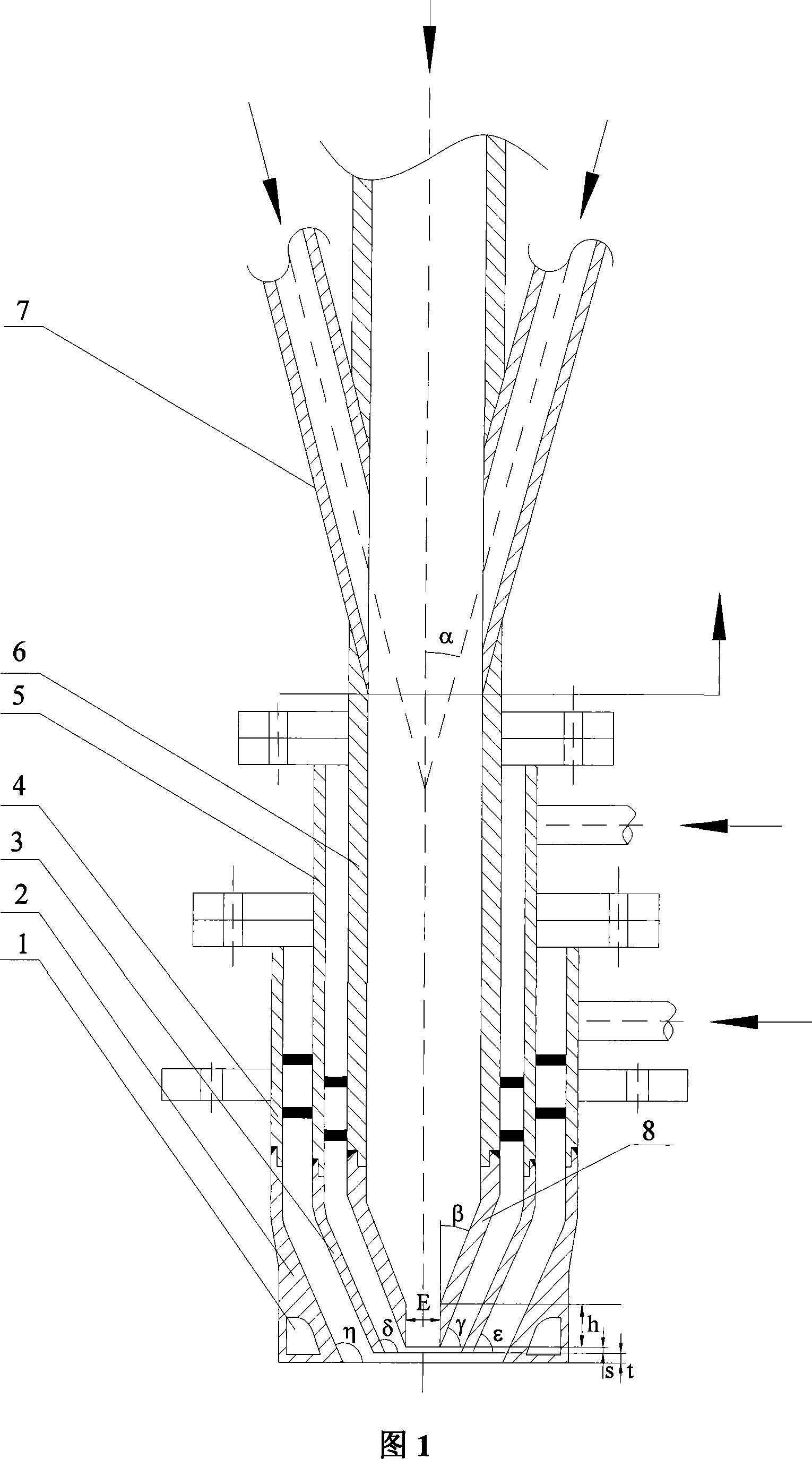 Burner of possessing multiplepath entrances of solid fuel, and application