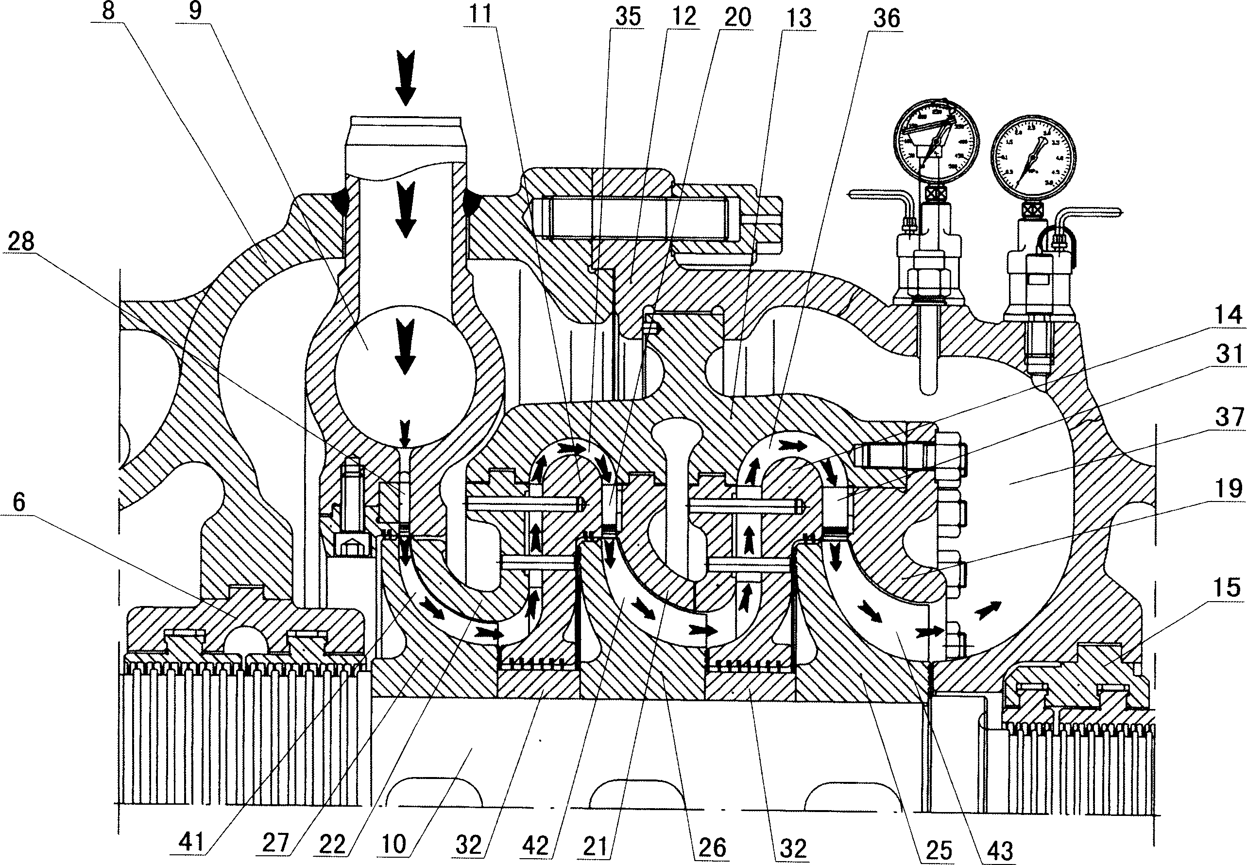 Radial-flow steam turbine