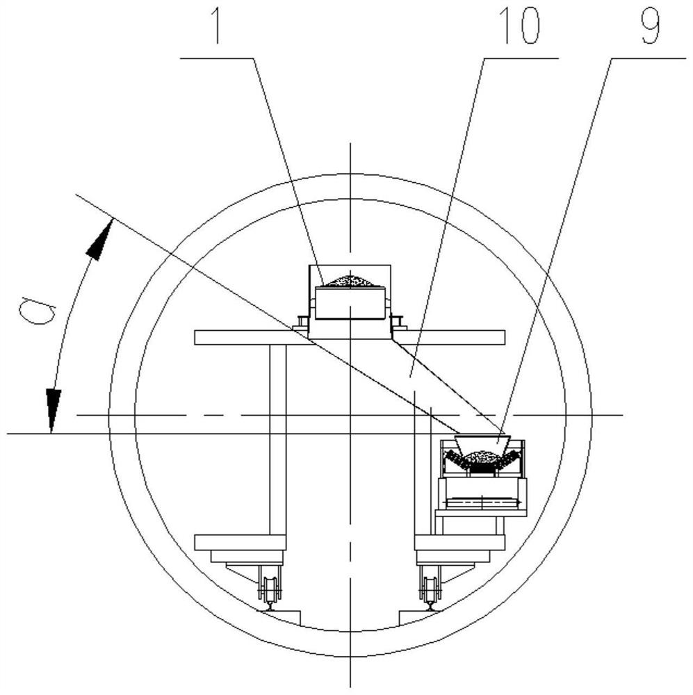 Belt type conveying and discharging device for shield tunneling machine