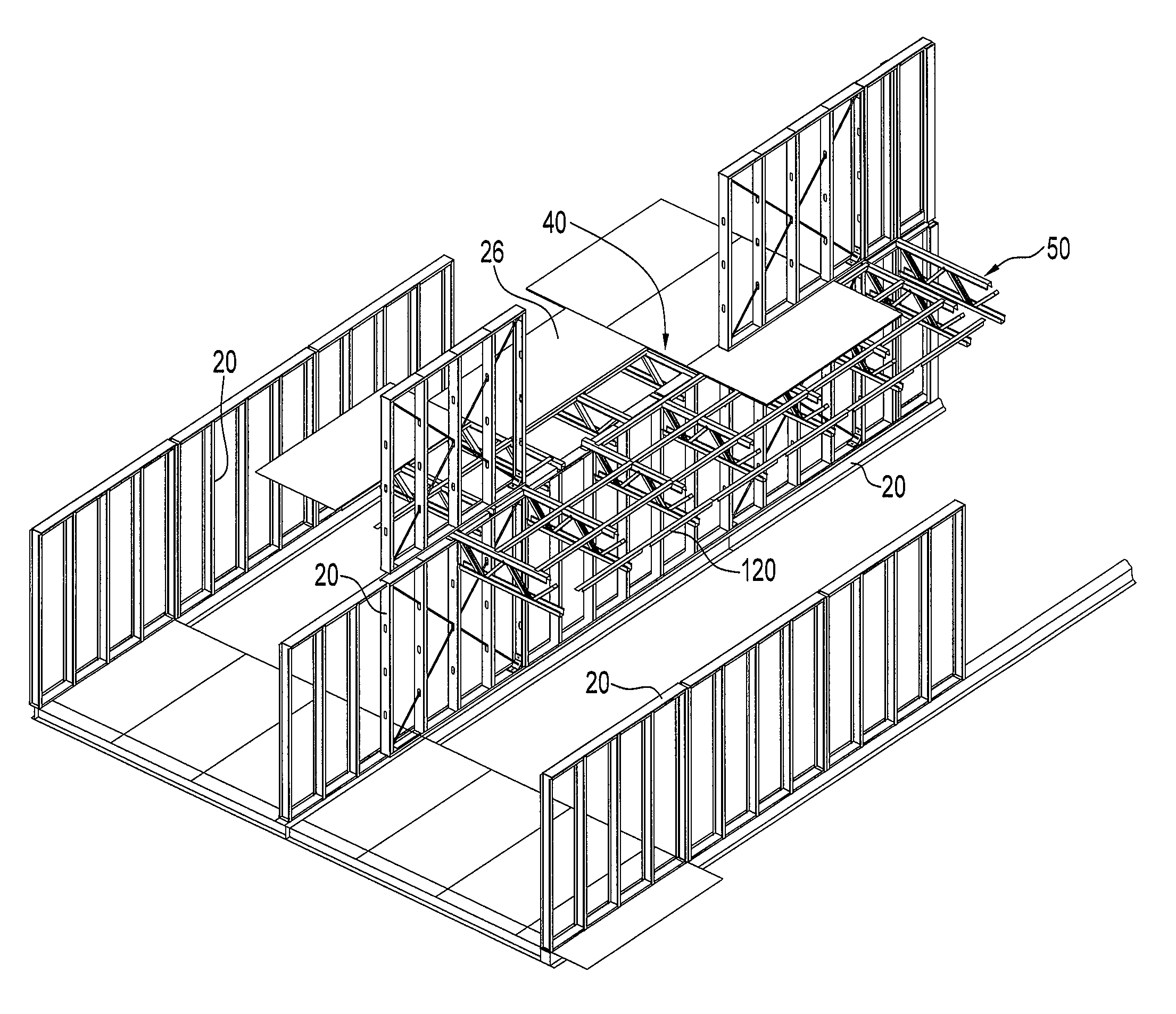 Truss and purlin support apparatus and a method of making and using same with building supports and floor and roof sheathing