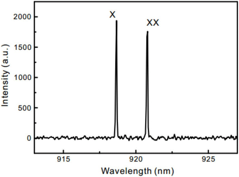 Device for measuring inhomogeneous broadening at highest energy level during cascade radiation