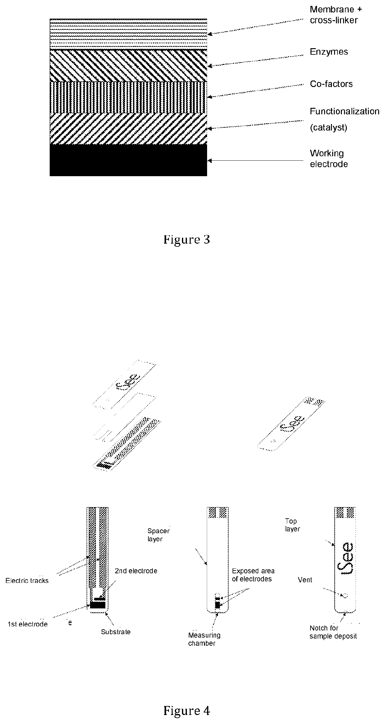 Electrochemical strips for monitoring the degradation of body fat and method for preparing same