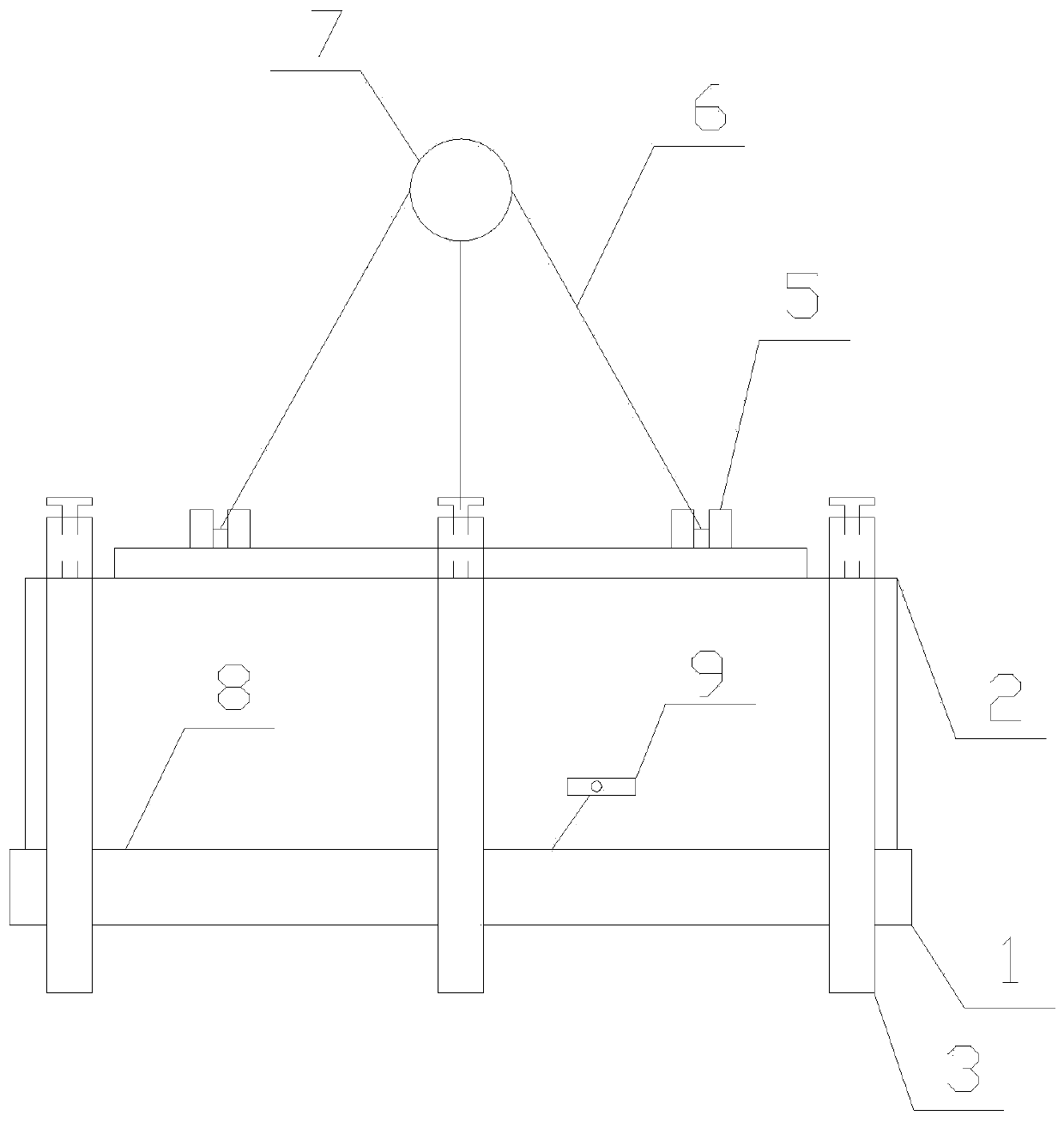 Bottom shell and welding seam assembly tool structure for electromagnetic chuck for hoisting and transporting wheel steel ingots and repair process for bottom shell and welding seam assembly tool structure