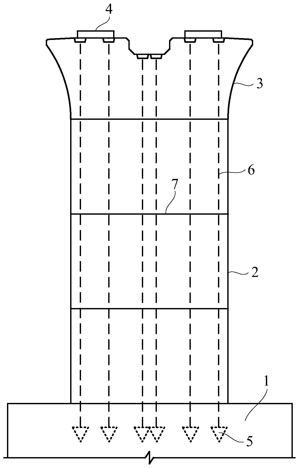 Railway assembled hollow pier and construction method thereof