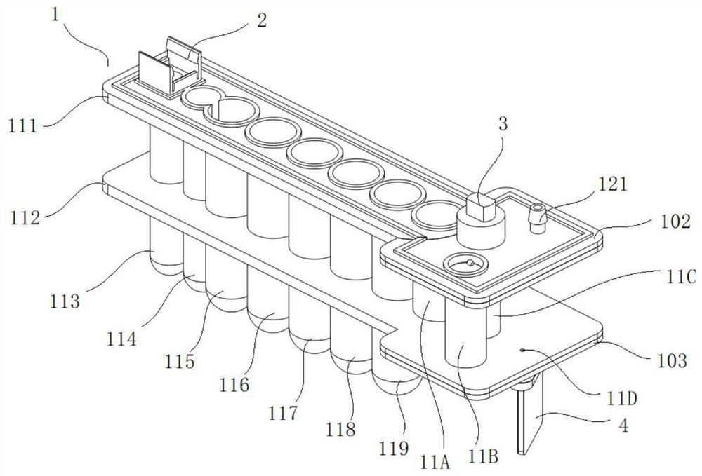 A nucleic acid detection cartridge and detection method based on magnetic bead transfer and valve-controlled pipetting