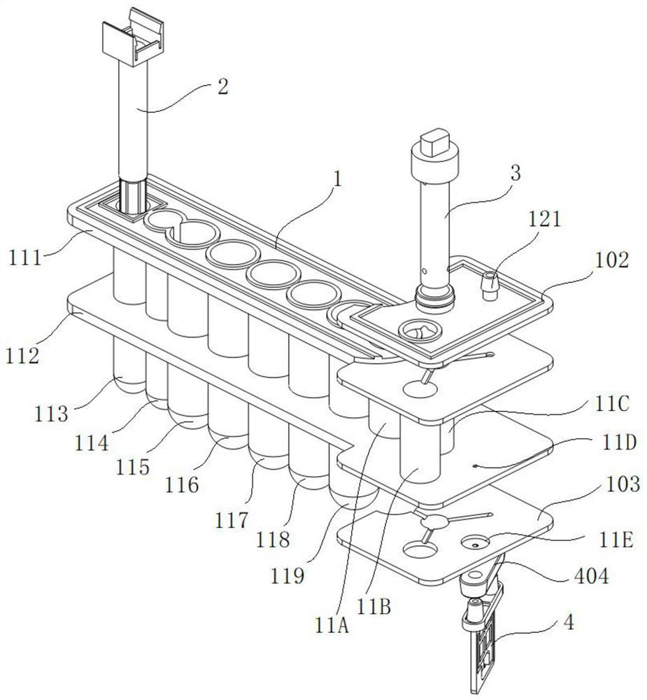 A nucleic acid detection cartridge and detection method based on magnetic bead transfer and valve-controlled pipetting