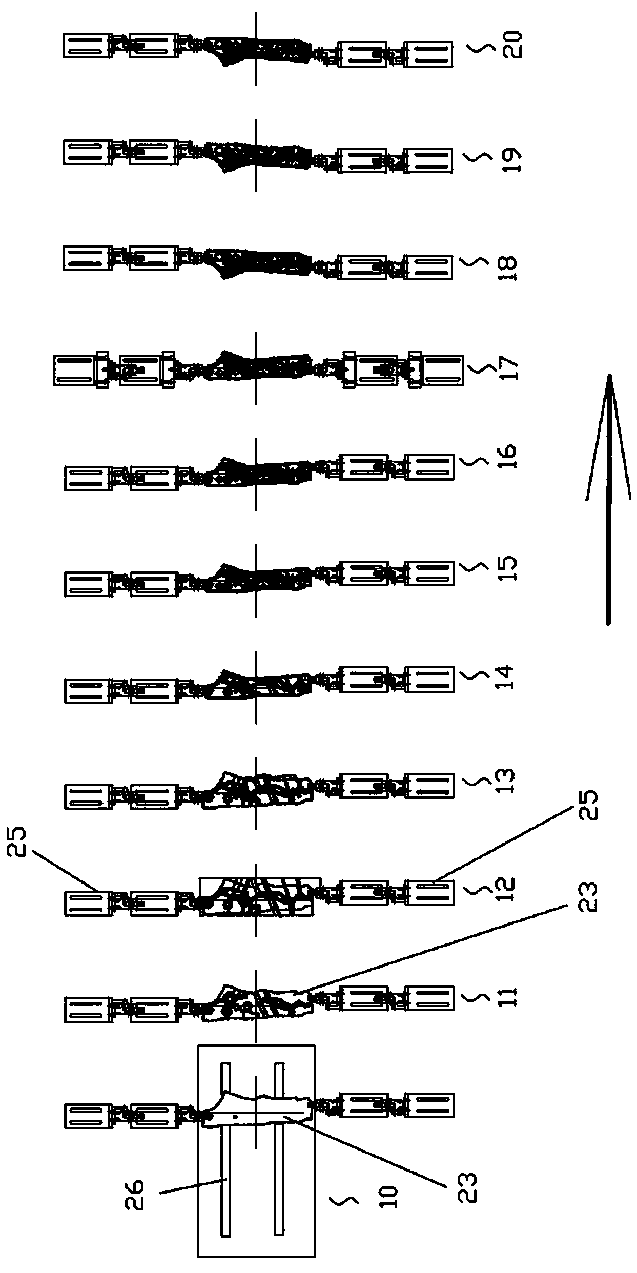 Automatic production process for automobile seat frame sideboards