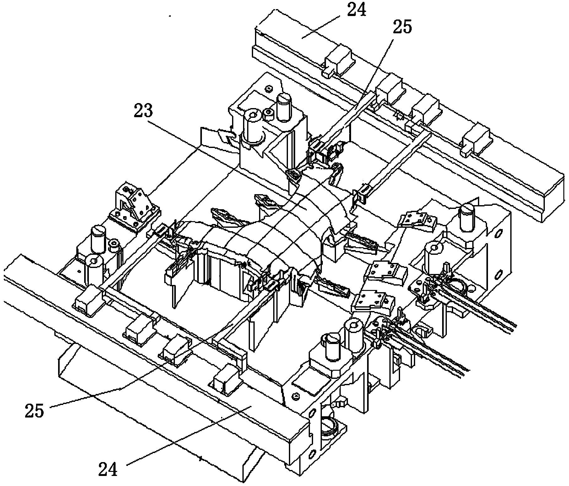 Automatic production process for automobile seat frame sideboards